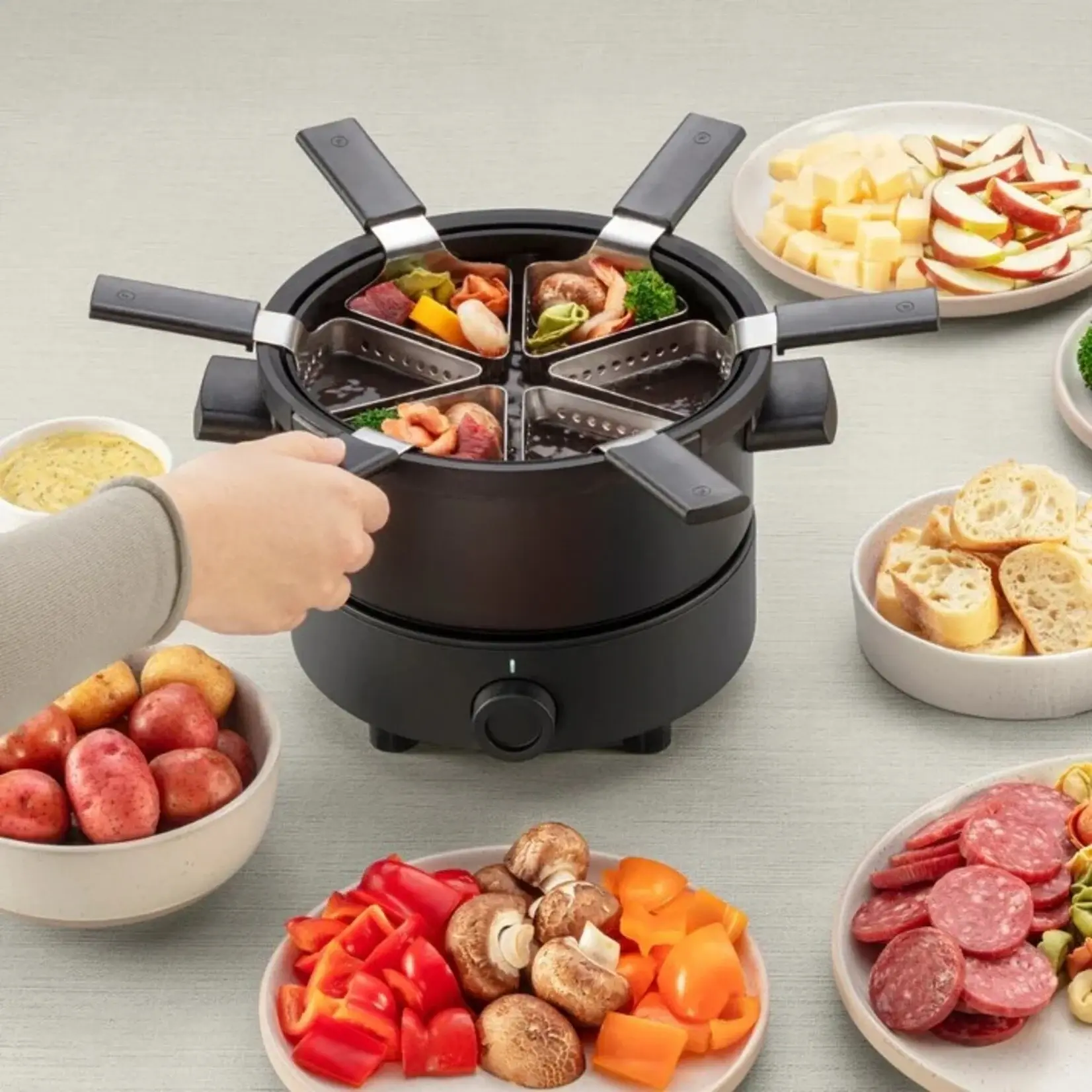 FONDUSSIMO Ensemble à fondue Evolution 6 paniers Mini 3-en-1