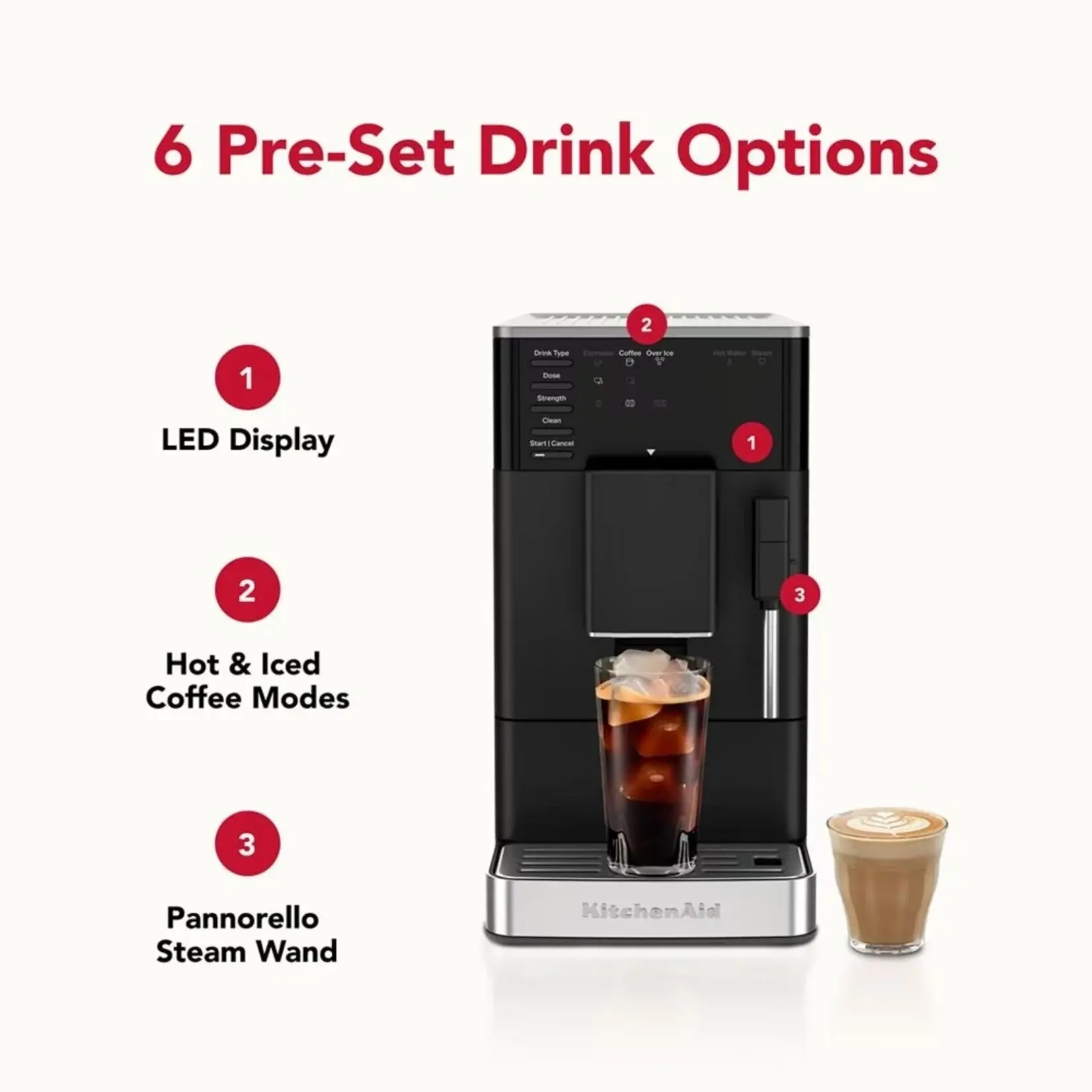 KITCHEN AID Machine espresso automatique noir KF2