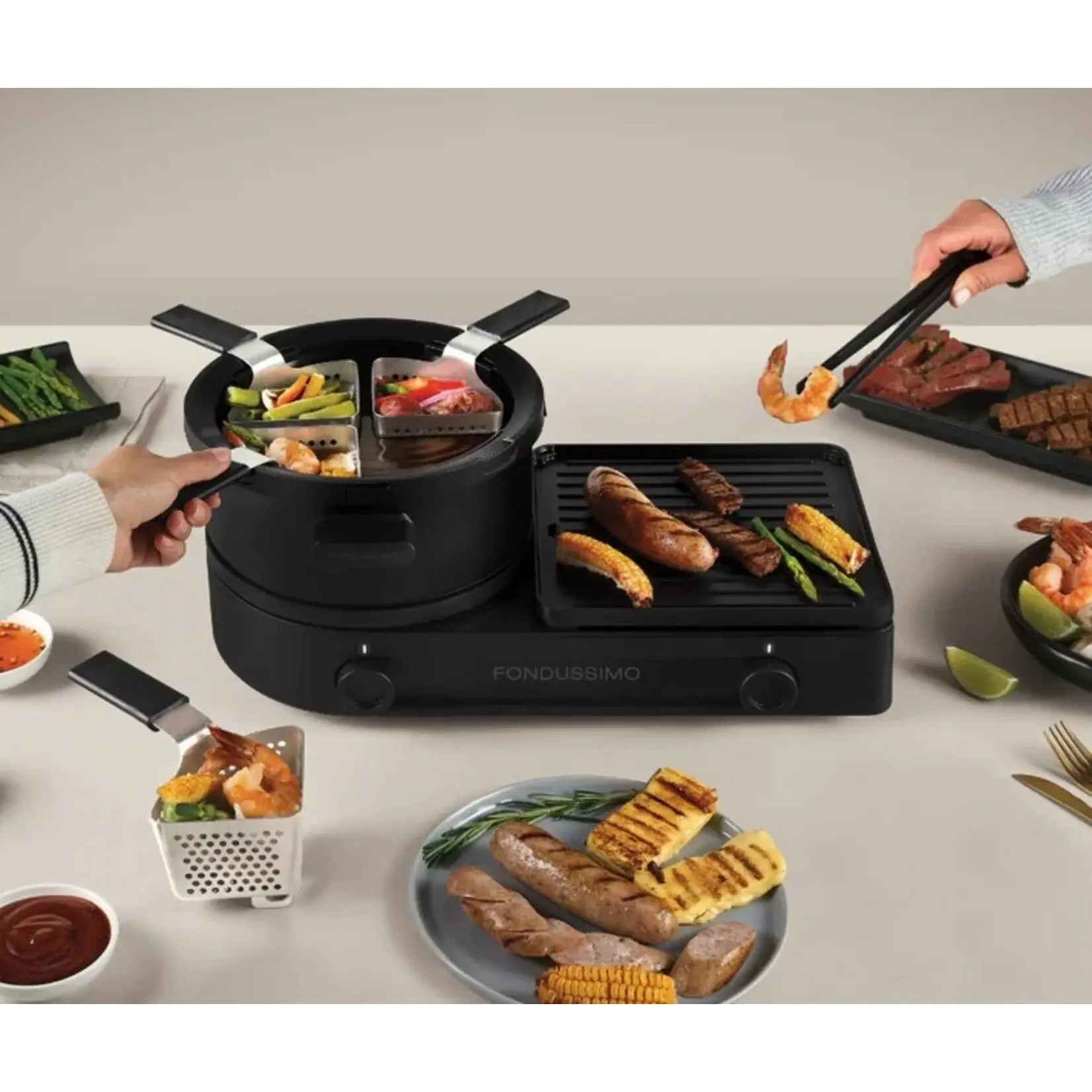 FONDUSSIMO FME1004 - FONDUSSIMO FONDUE & GRILLADES DIP & GRILL