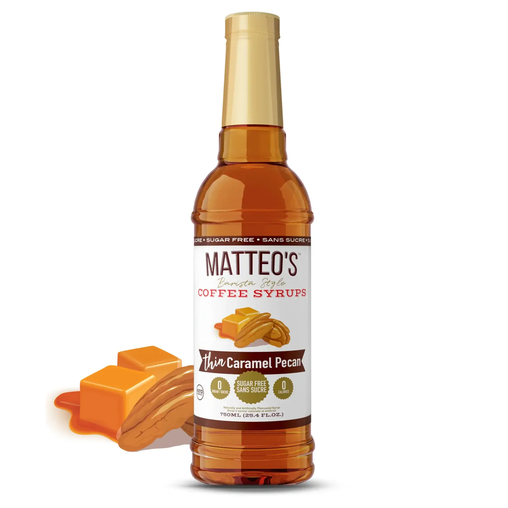 MATTEO'S Sirop à Café Caramel Pacane 750 ml