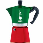 BIALETTI Cafetière espresso Moka rouge et vert 6 tasses.