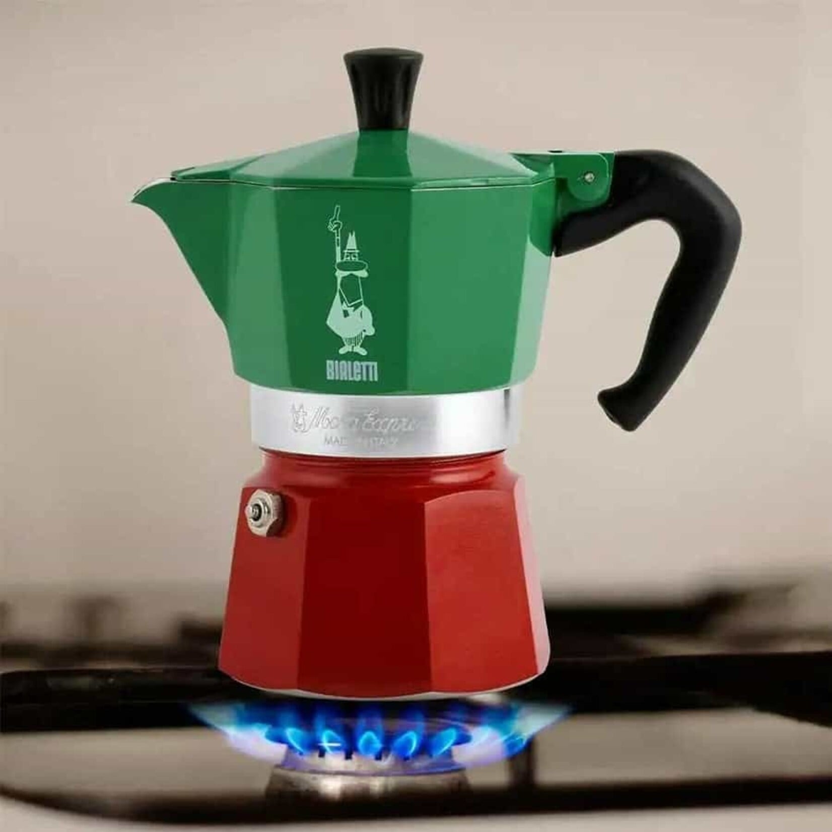 BIALETTI 18944 - Bialetti Moka expresso rouge et vert 6 tasses.