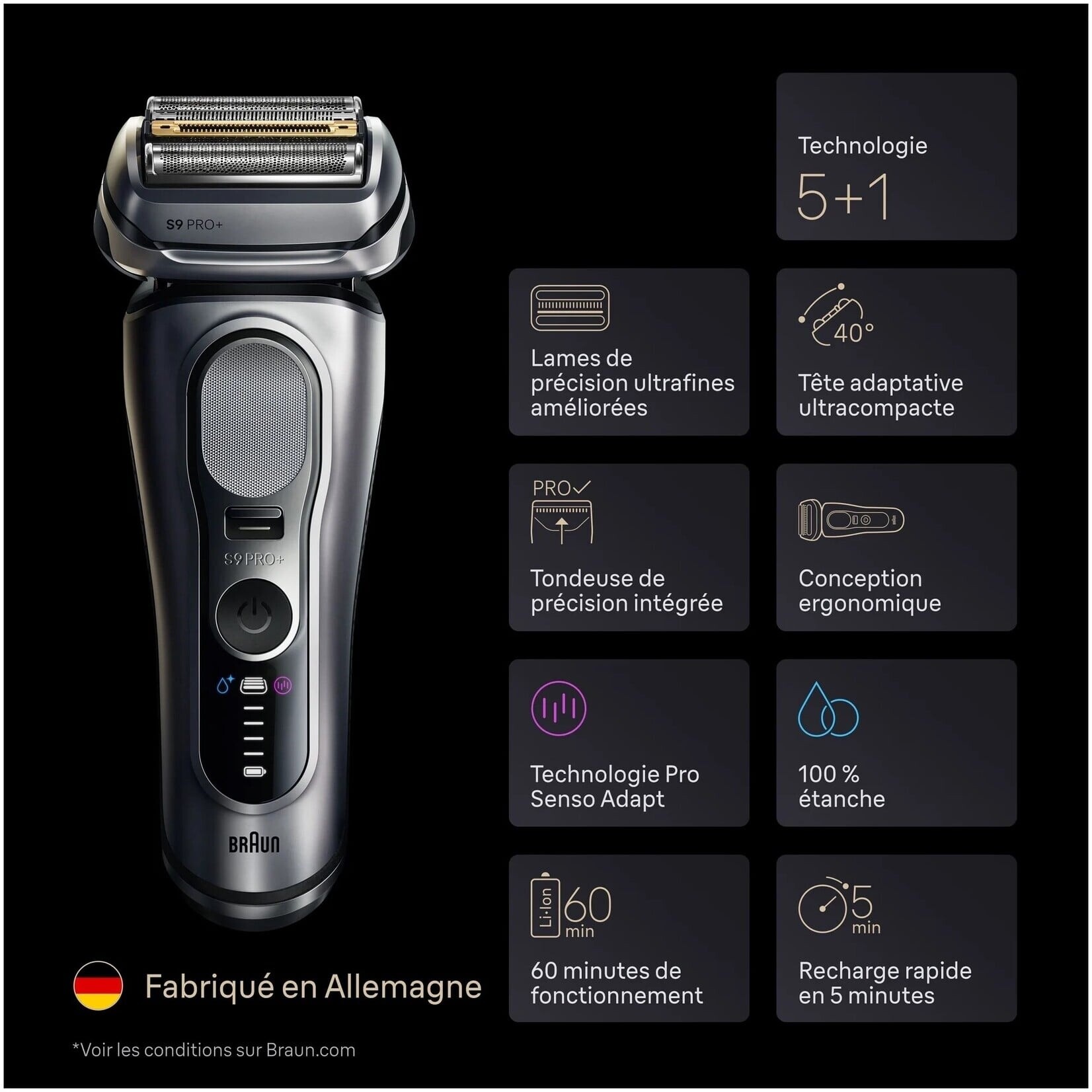 BRAUN Rasoir série 9 PRO+ 9667CC