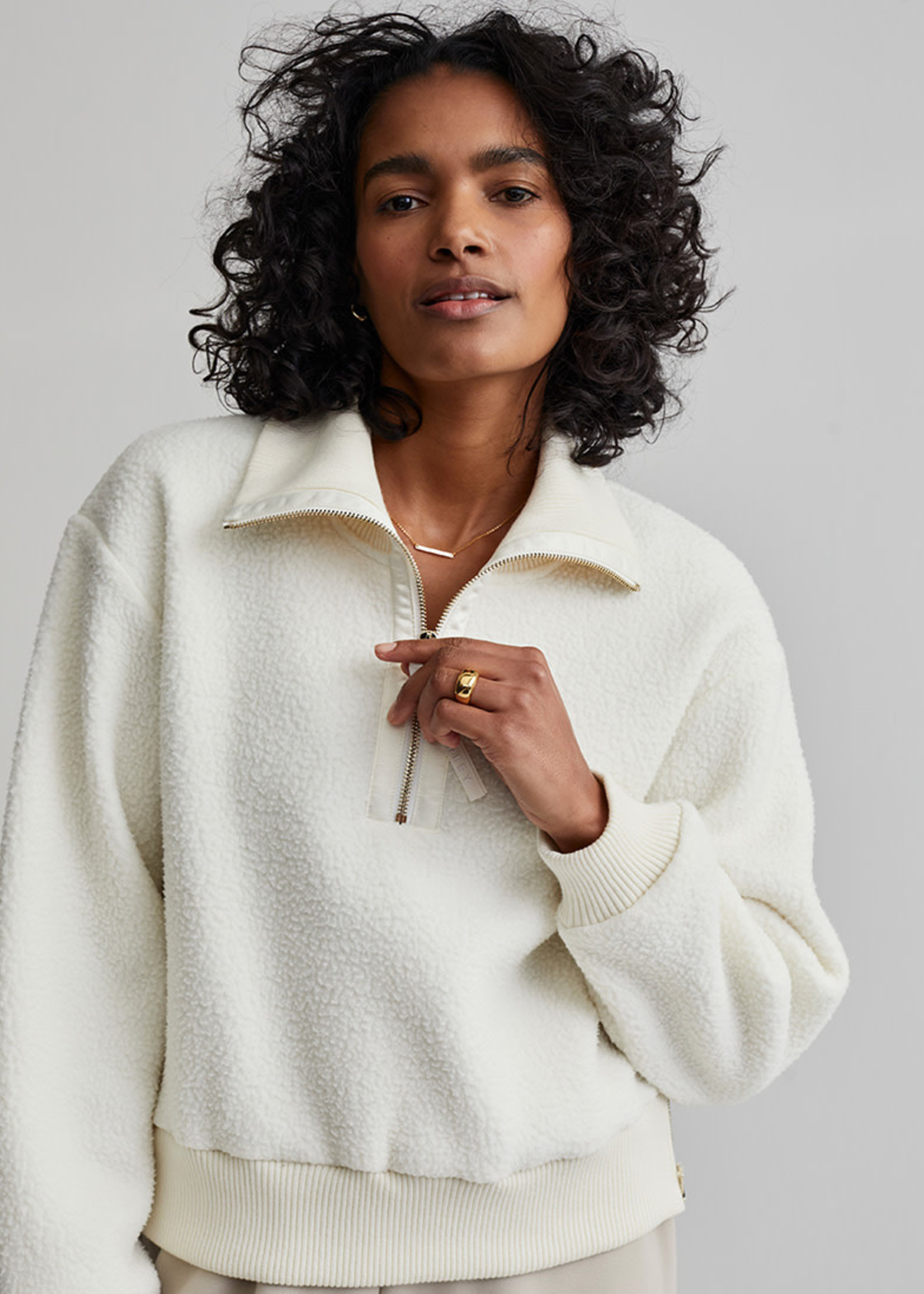 Varley Roselle Half Zip Fleece Egret
