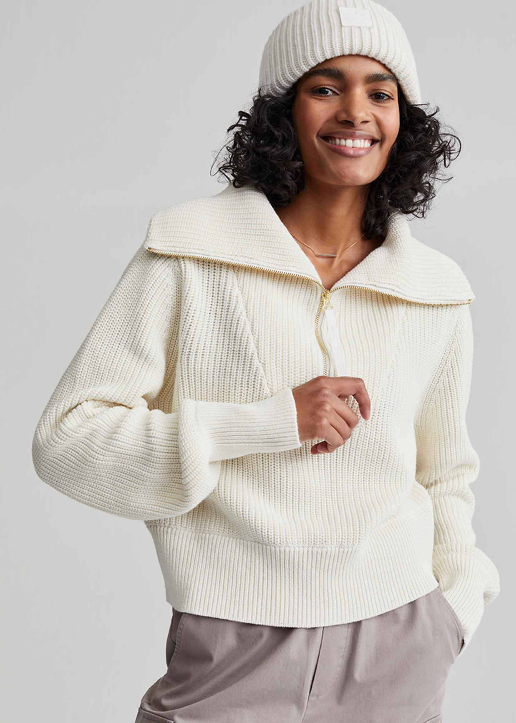 Varley Mentone Knit Egret