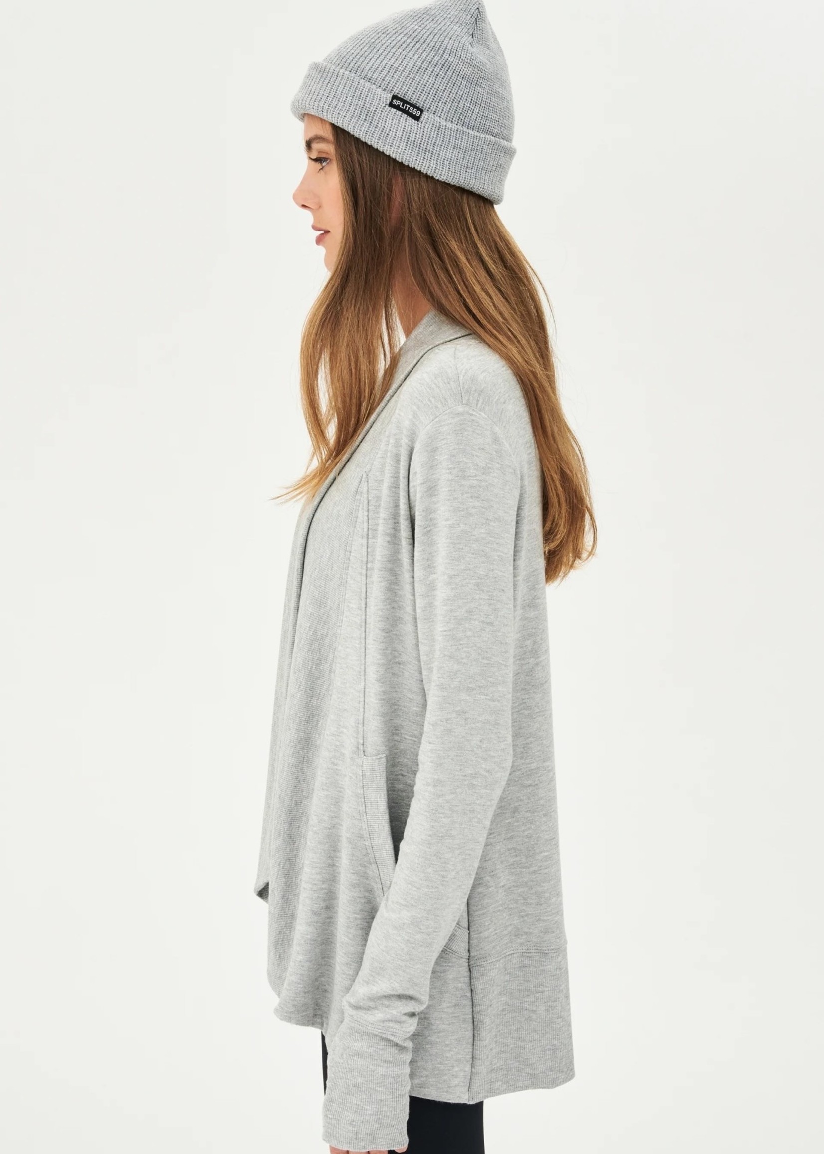 Splits59 Celine Fleece Cardigan Heather Grey