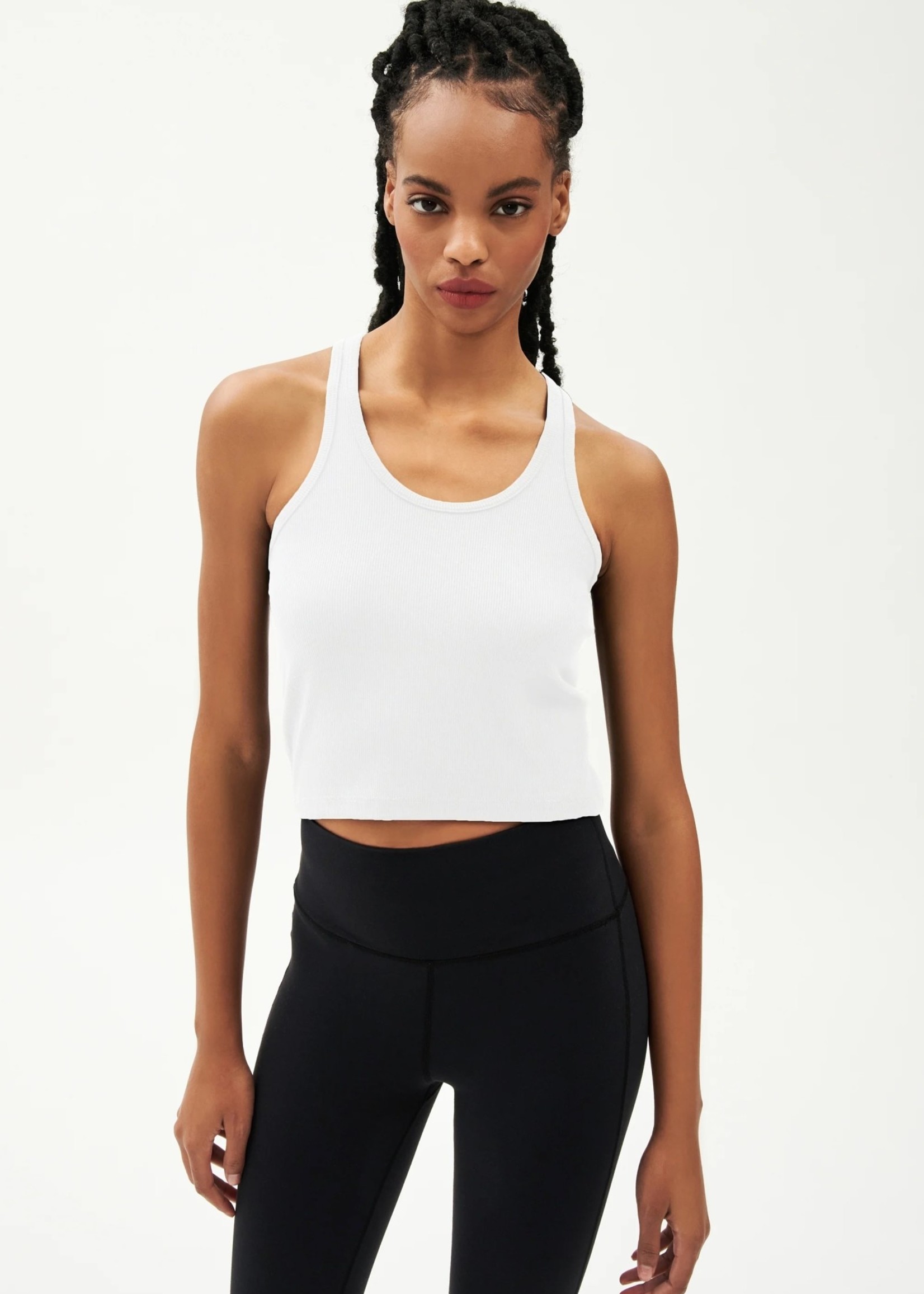 Splits59 Ashby Rib Crop White
