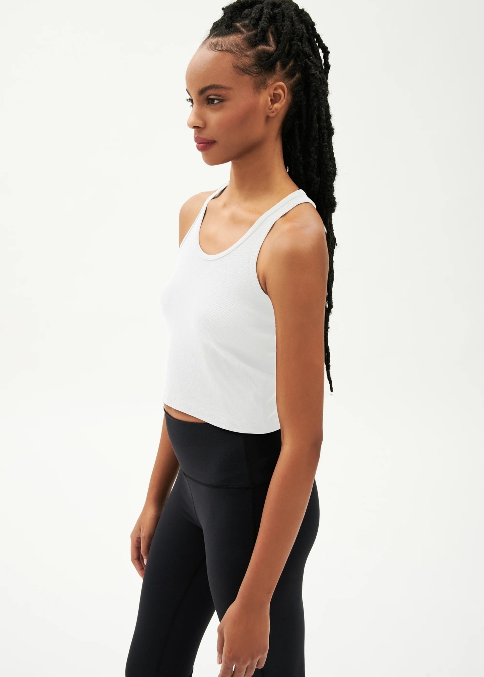 Splits59 Ashby Rib Crop White