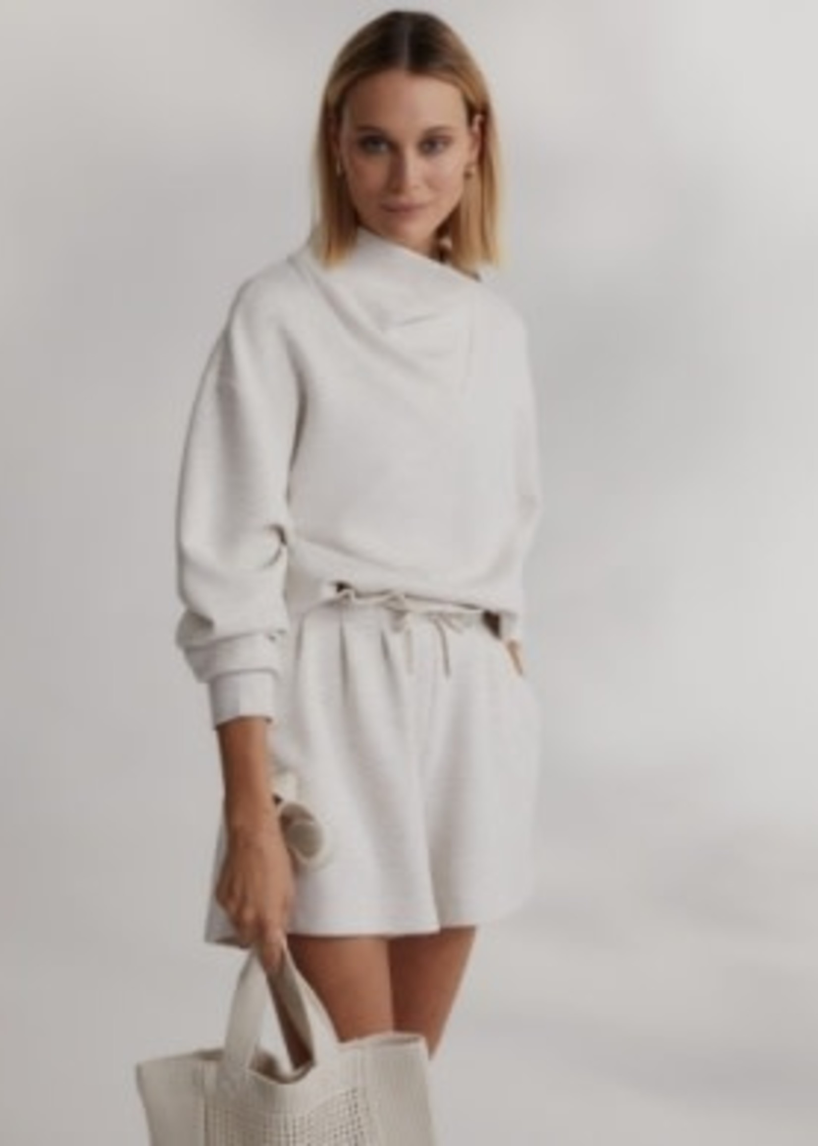 Varley Claude High Rise Short 4.5" Ivory Marl
