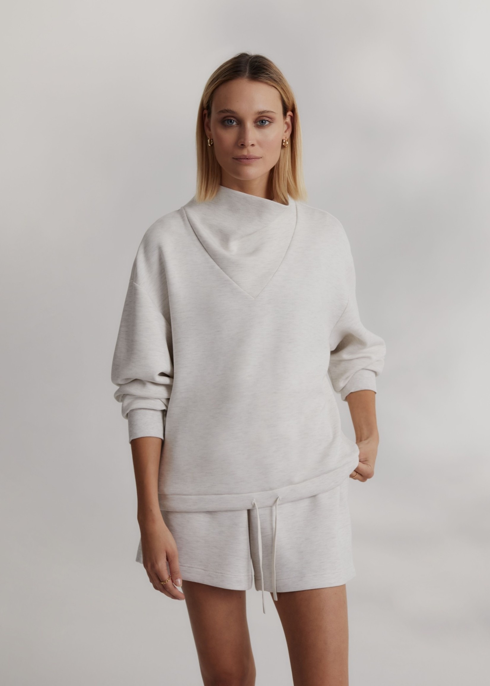 Varley Betsy Sweat Ivory Marl