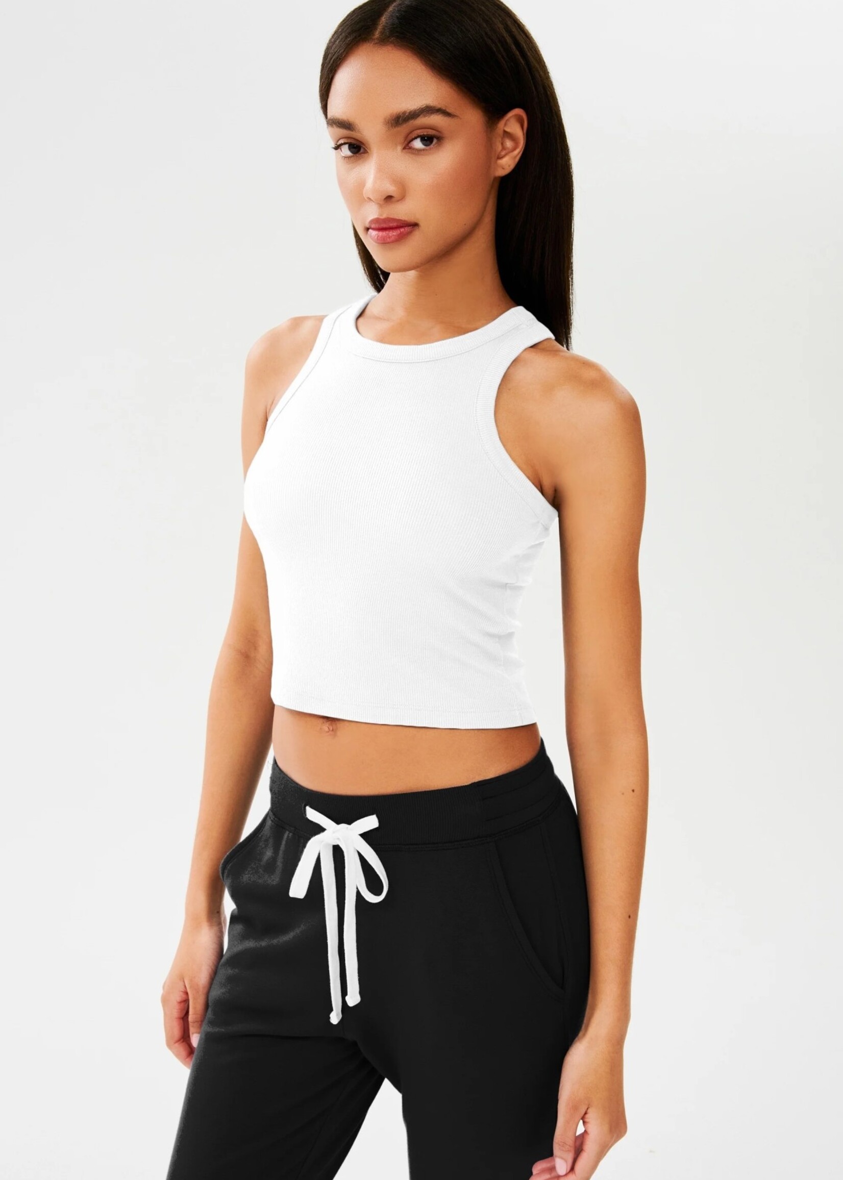 Splits59 Kiki Rib Crop Tank White