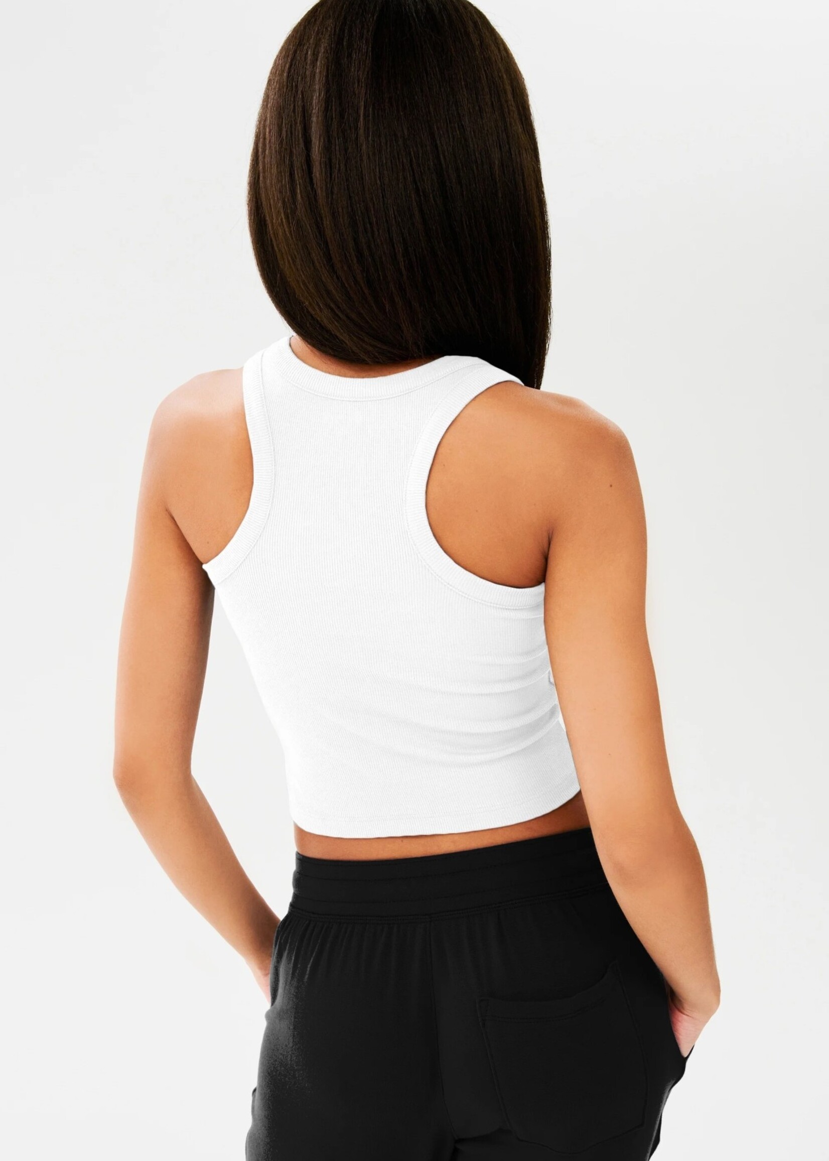 Splits59 Kiki Rib Crop Tank White