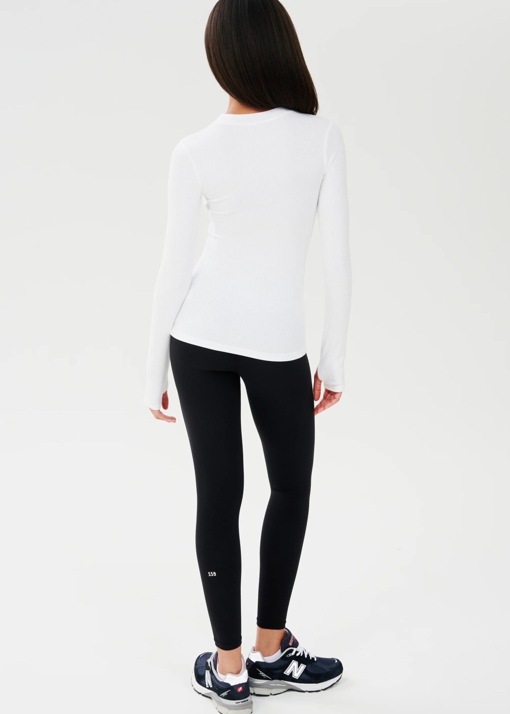 Splits59 Louise Rib Long Sleeve White