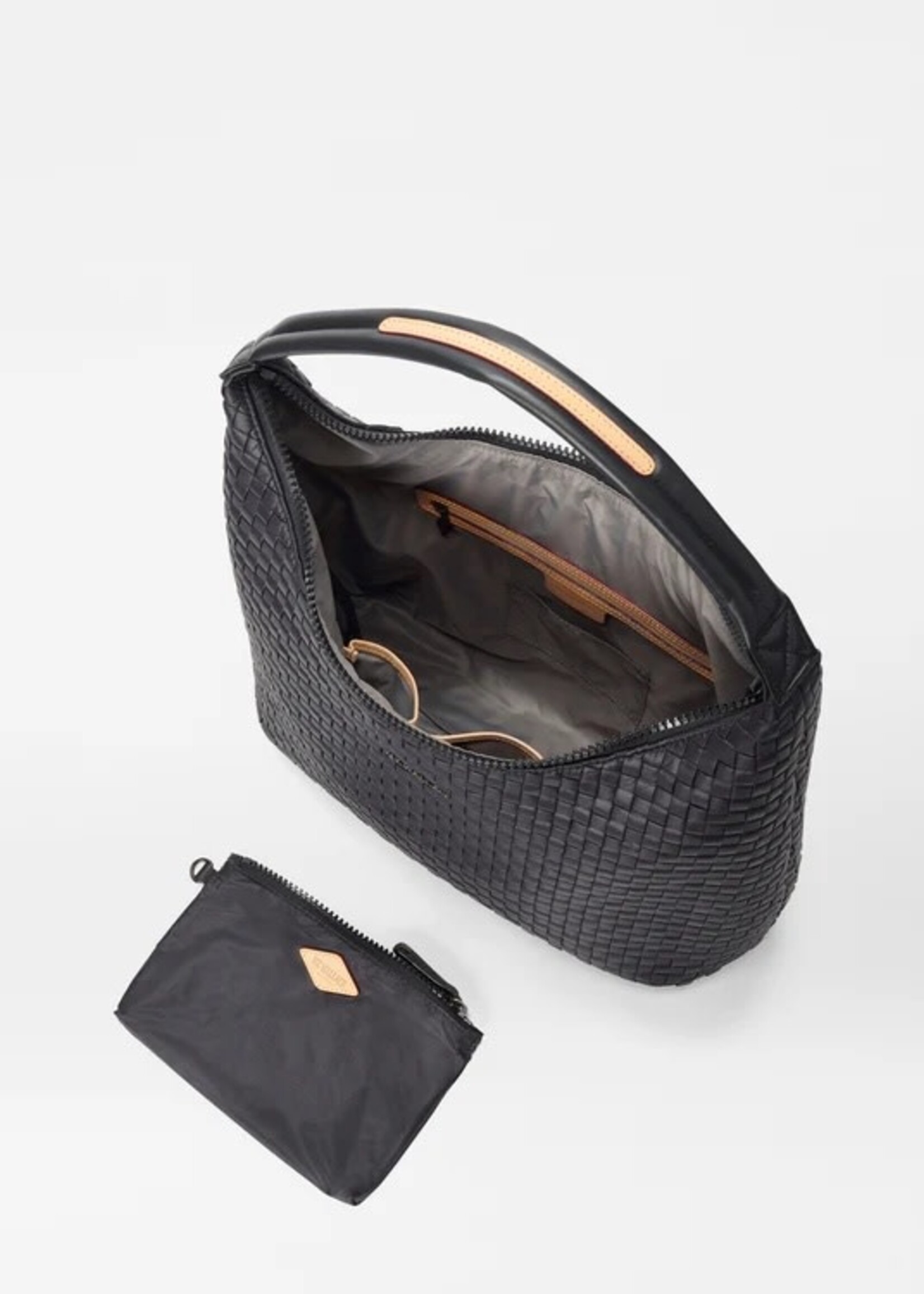 MZ Wallace Large Woven Shoulder Bag Black