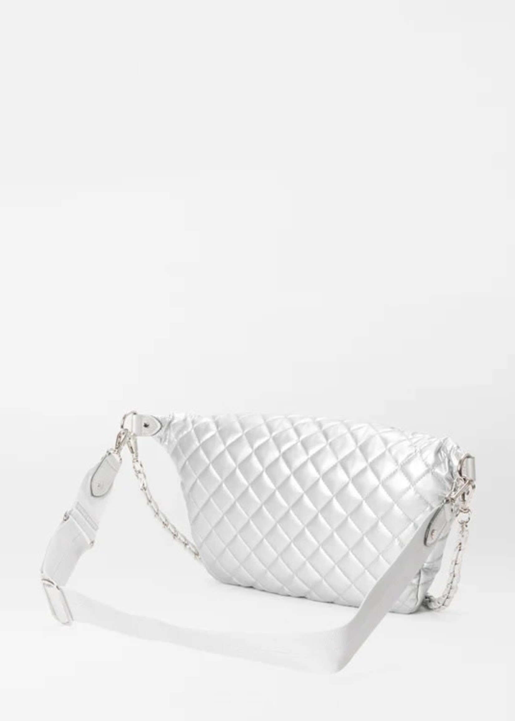MZ Wallace Crosby Crossbody Sling Matte Silver