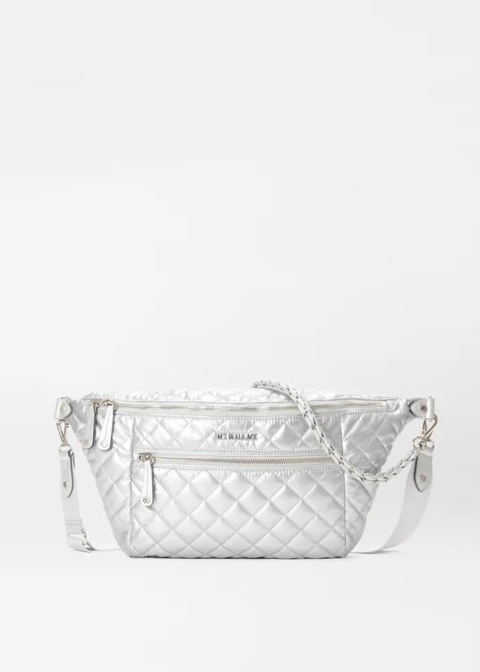 MZ Wallace Crosby Crossbody Sling Matte Silver