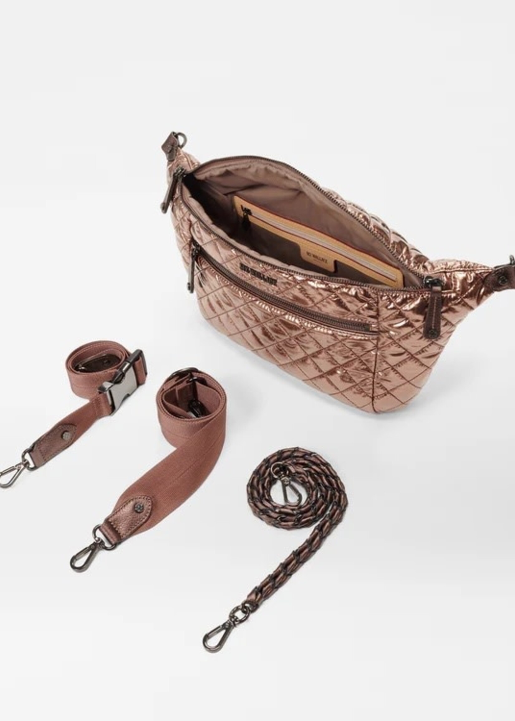 MZ Wallace Crosby Crossbody Sling Copper Metallic Lacquer