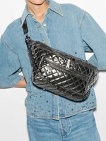 MZ Wallace Crosby Crossbody Sling Pewter Metallic
