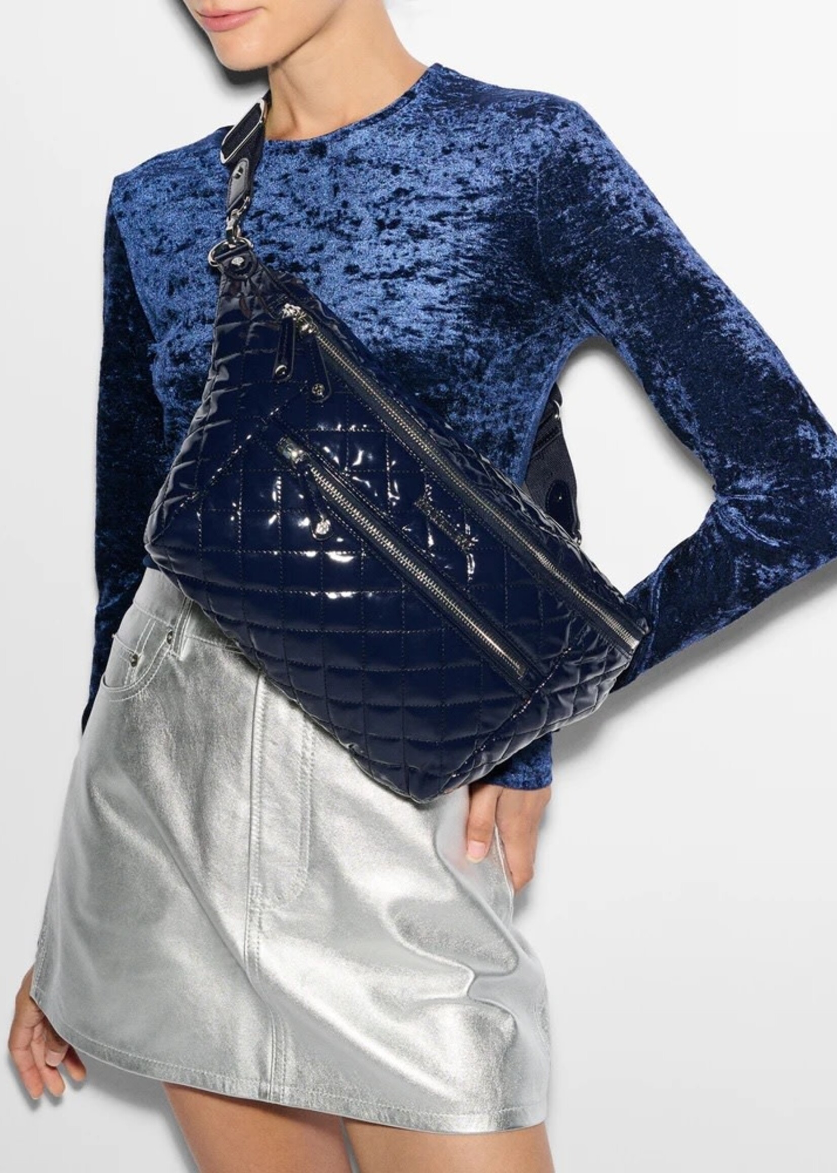 MZ Wallace Crosby Crossbody Sling Navy Lacquer