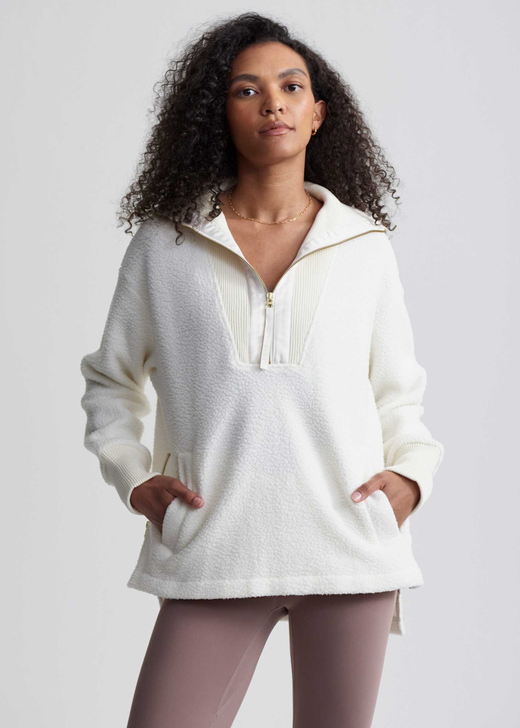 Varley Wallace Half Zip Fleece Egret