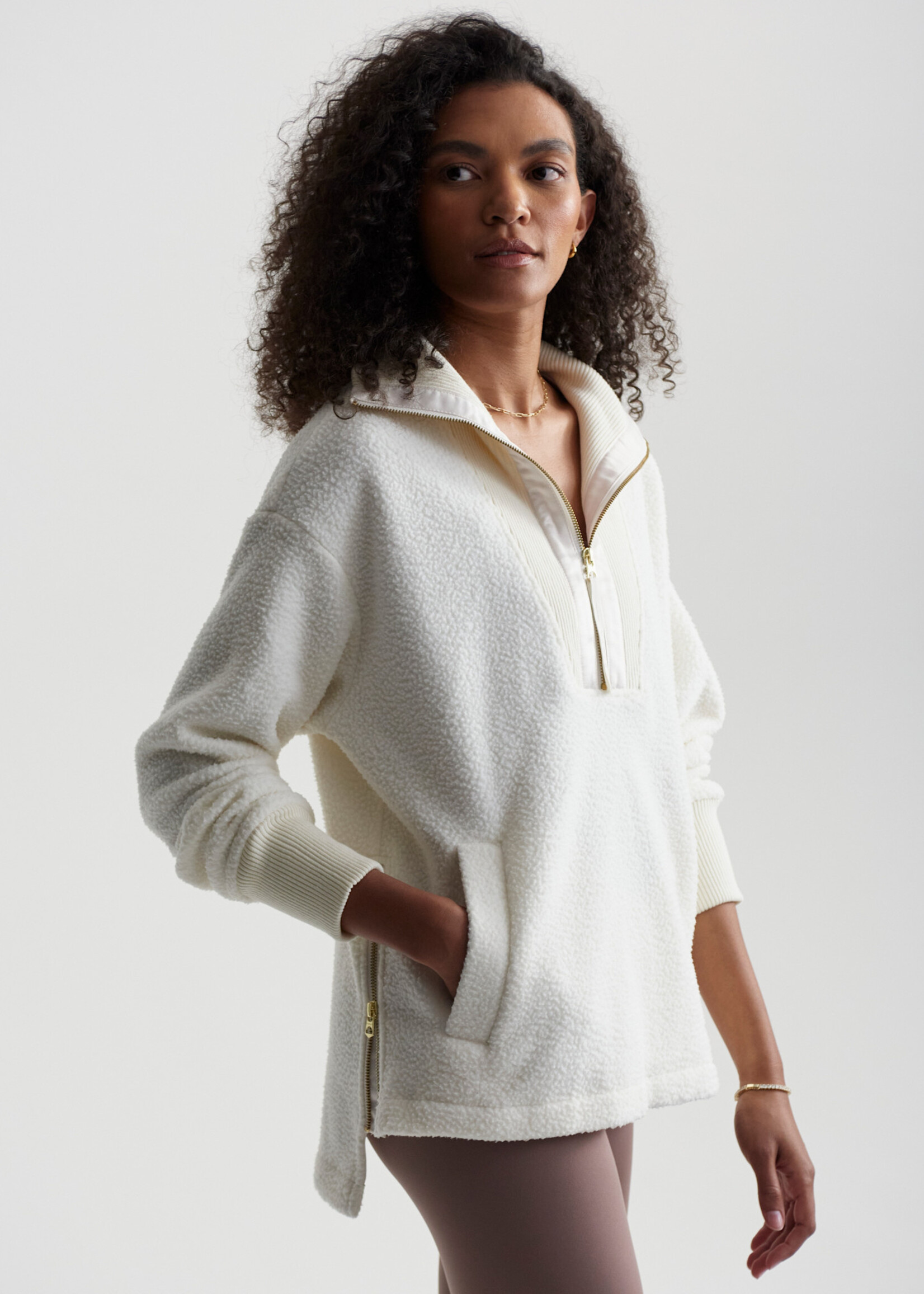 Varley Wallace Half Zip Fleece Egret