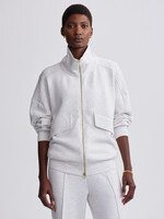 Varley Garcia Zip Through Sweat Ivory Marl