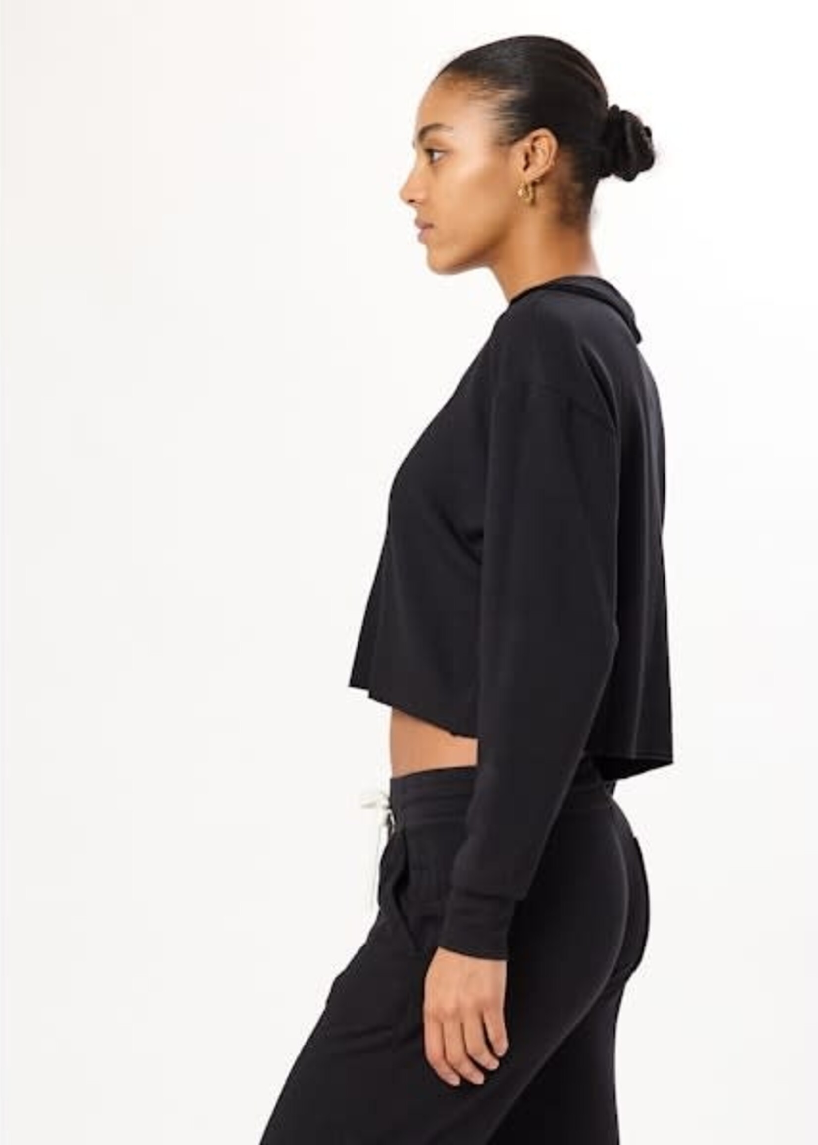 Splits59 Joan Fleece Polo Sweatshirt Black
