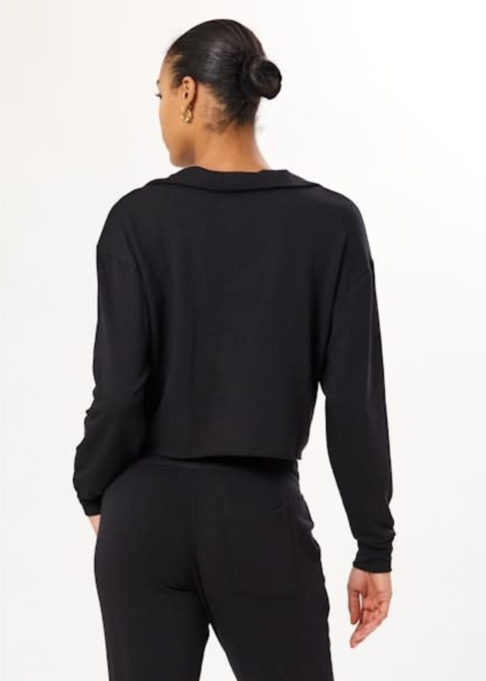 Splits59 Joan Fleece Polo Sweatshirt Black