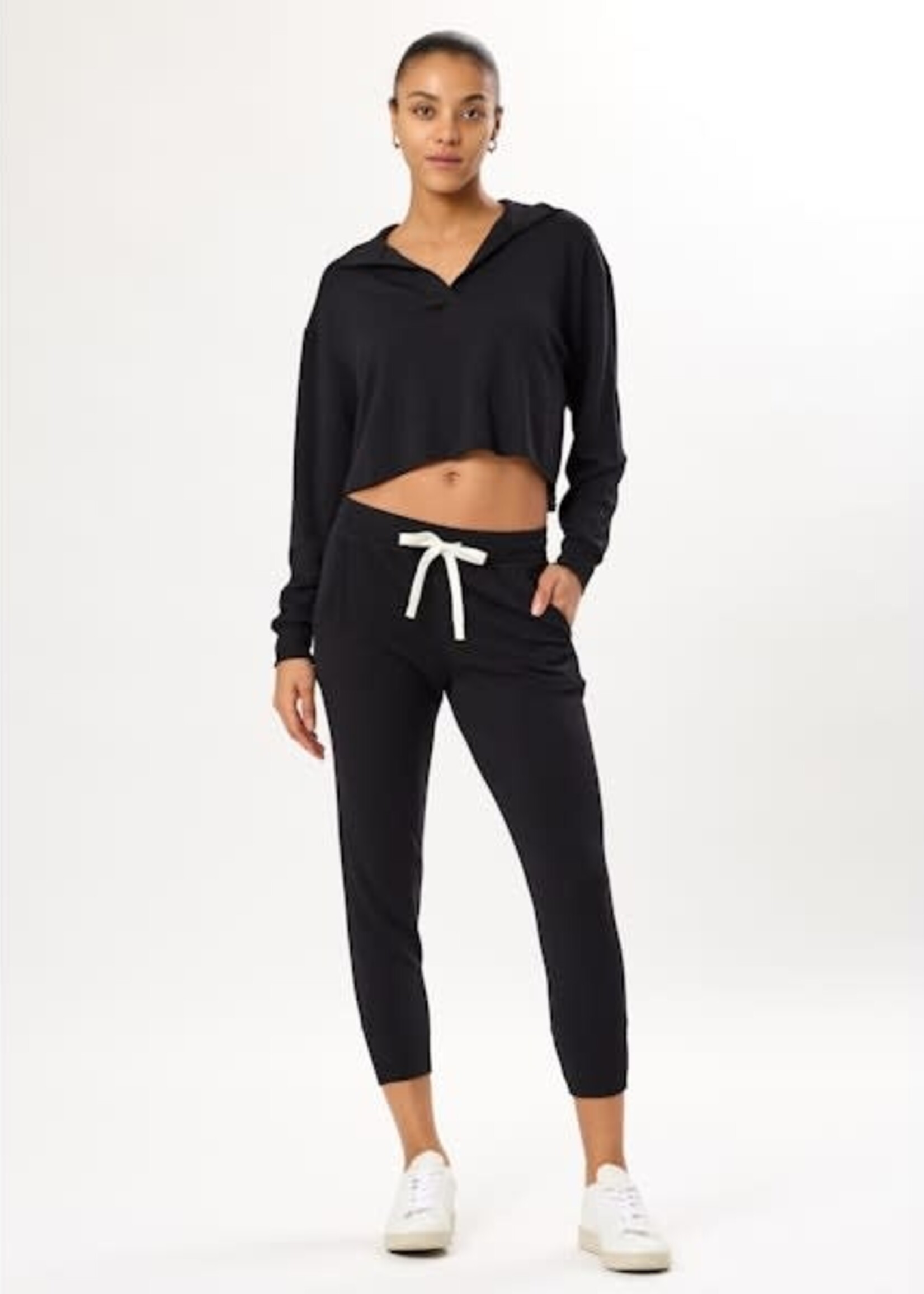 Splits59 Joan Fleece Polo Sweatshirt Black