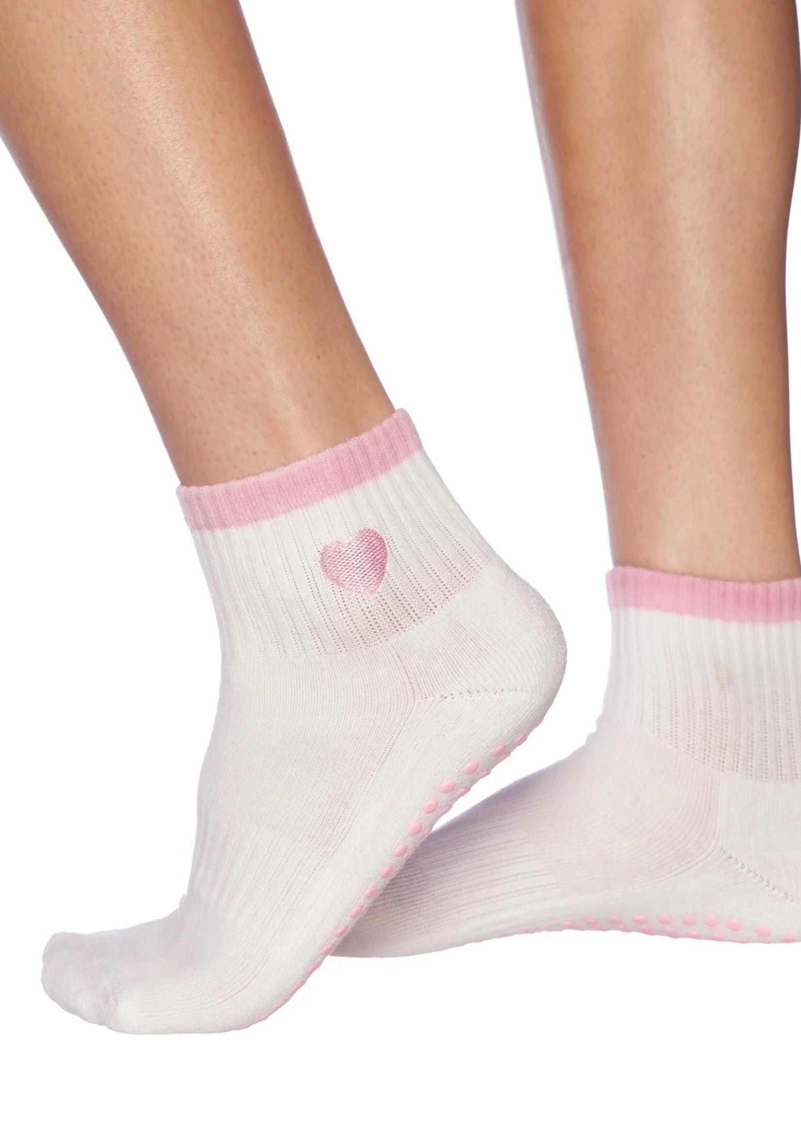 Souls. Pink Heart Grippy Sock