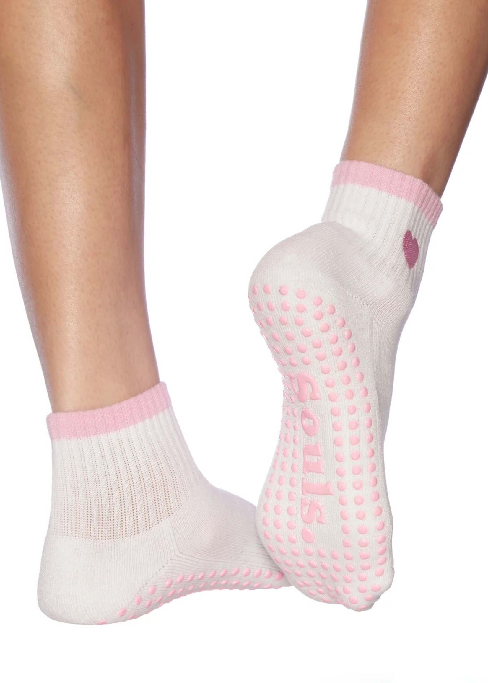 Souls. Pink Heart Grippy Sock