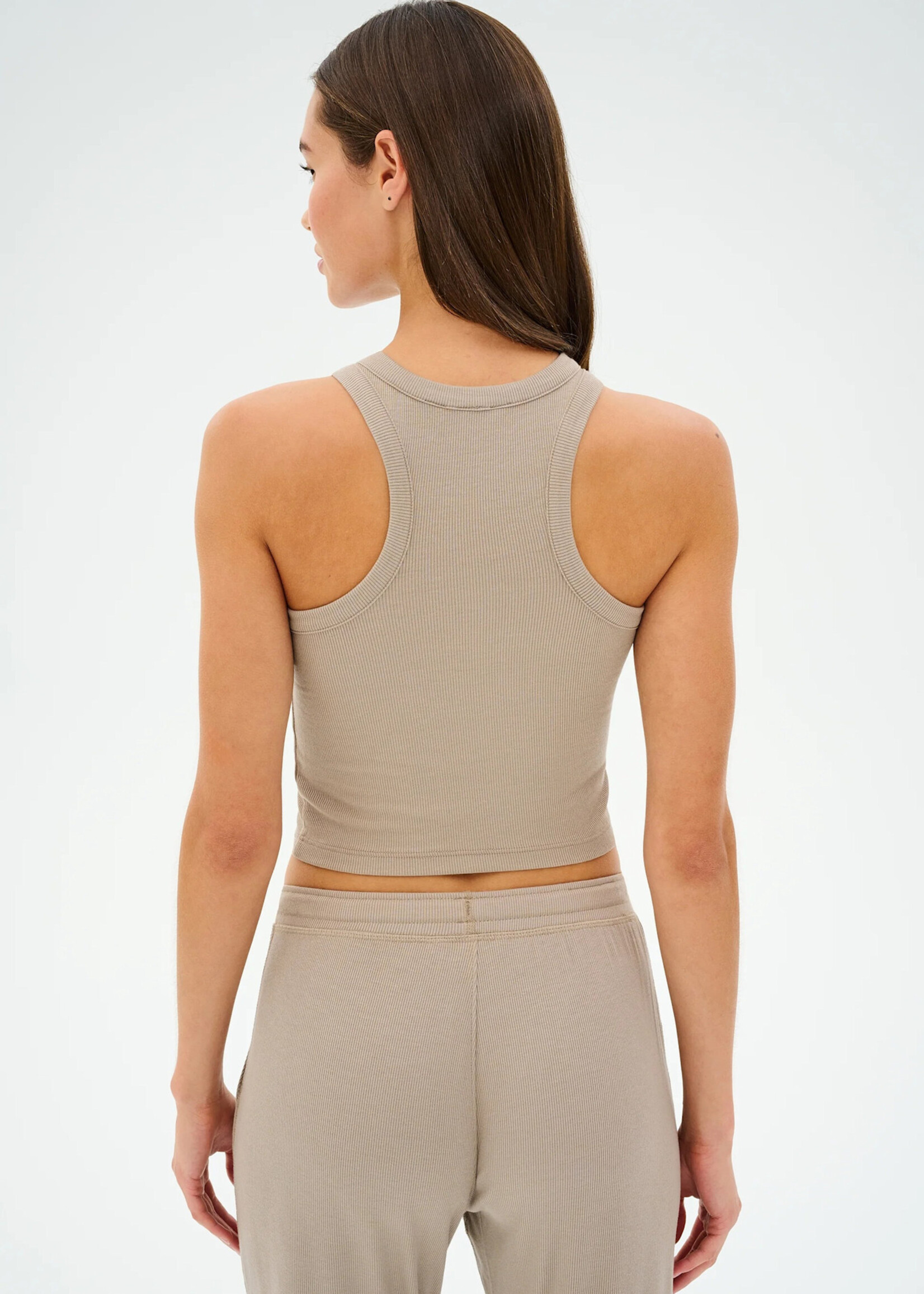 Splits59 Kiki Rib Crop Latte