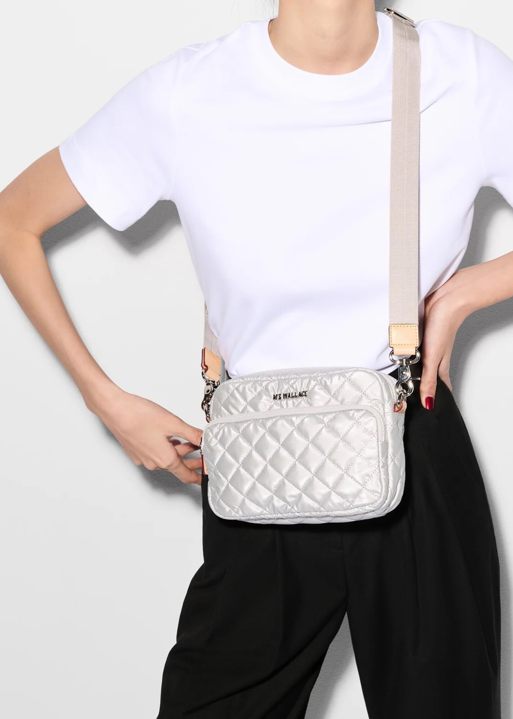 MZ Wallace Small Metro Camera Bag Oyster Metallic