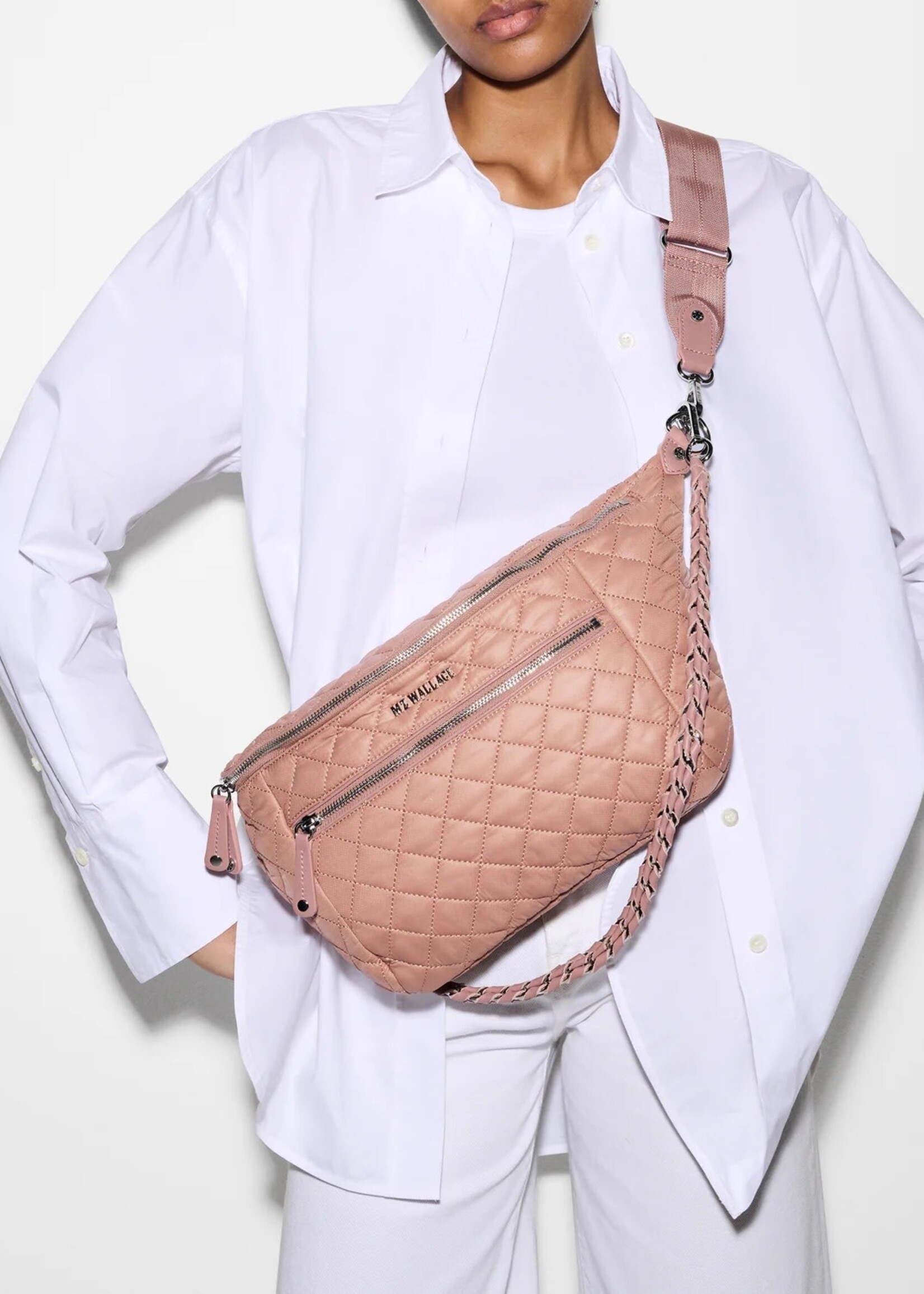 MZ Wallace Crosby Crossbody Sling Dusty Rose