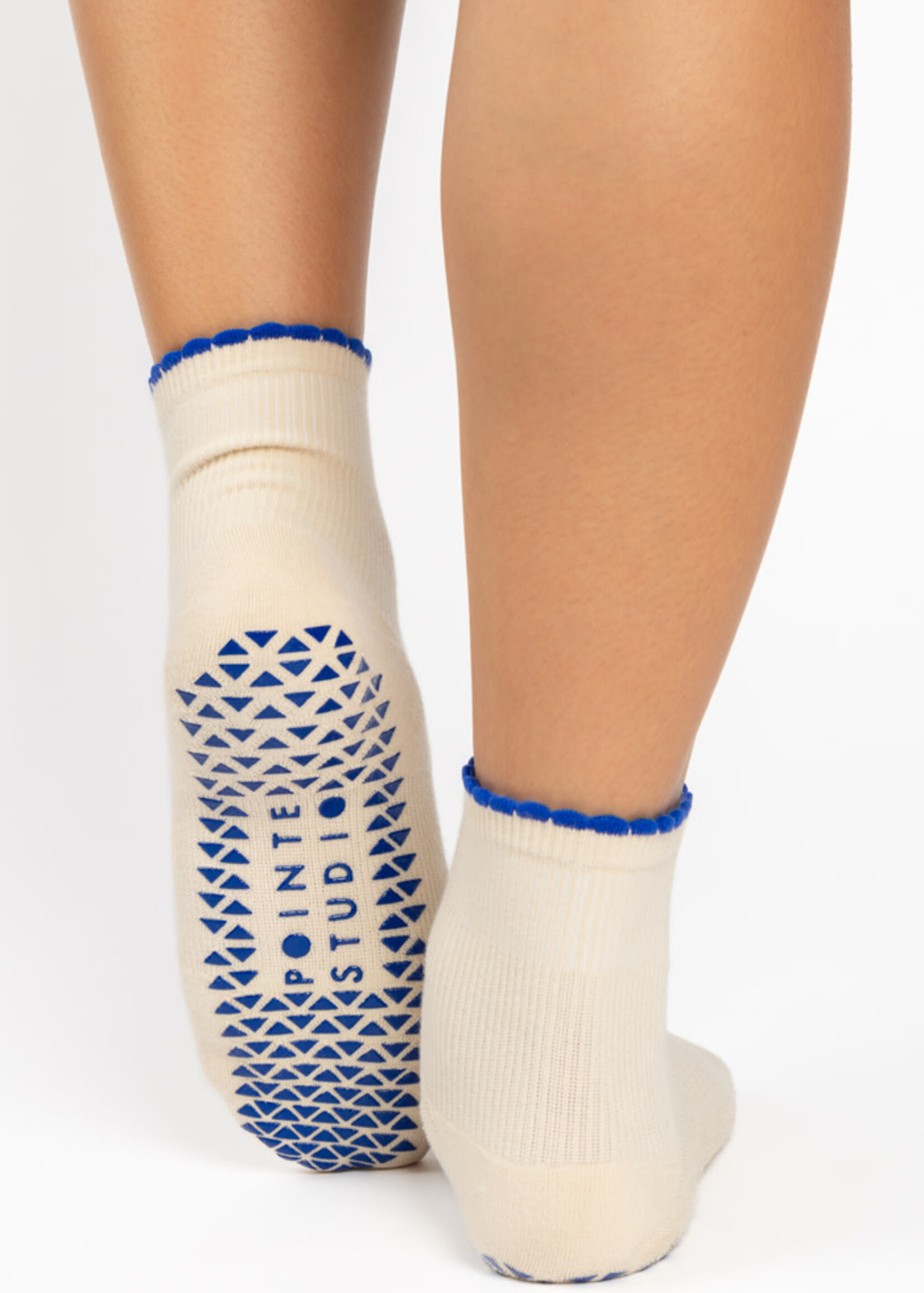 Pointe Studio Mental Vacay Ankle Grip Sock Ivory