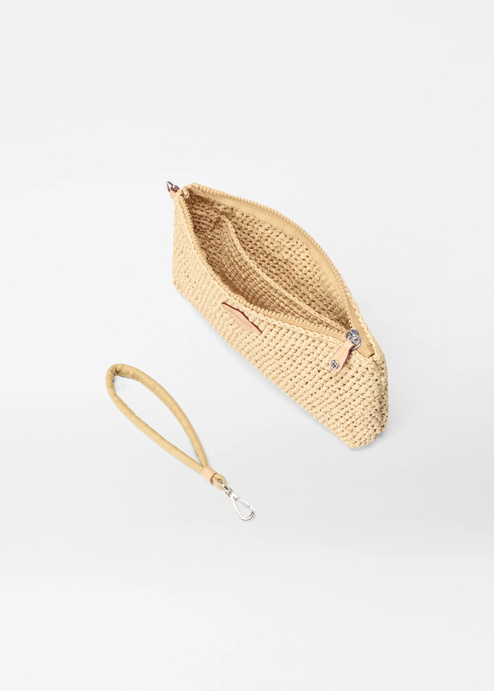 MZ Wallace Crochet Clutch Camel