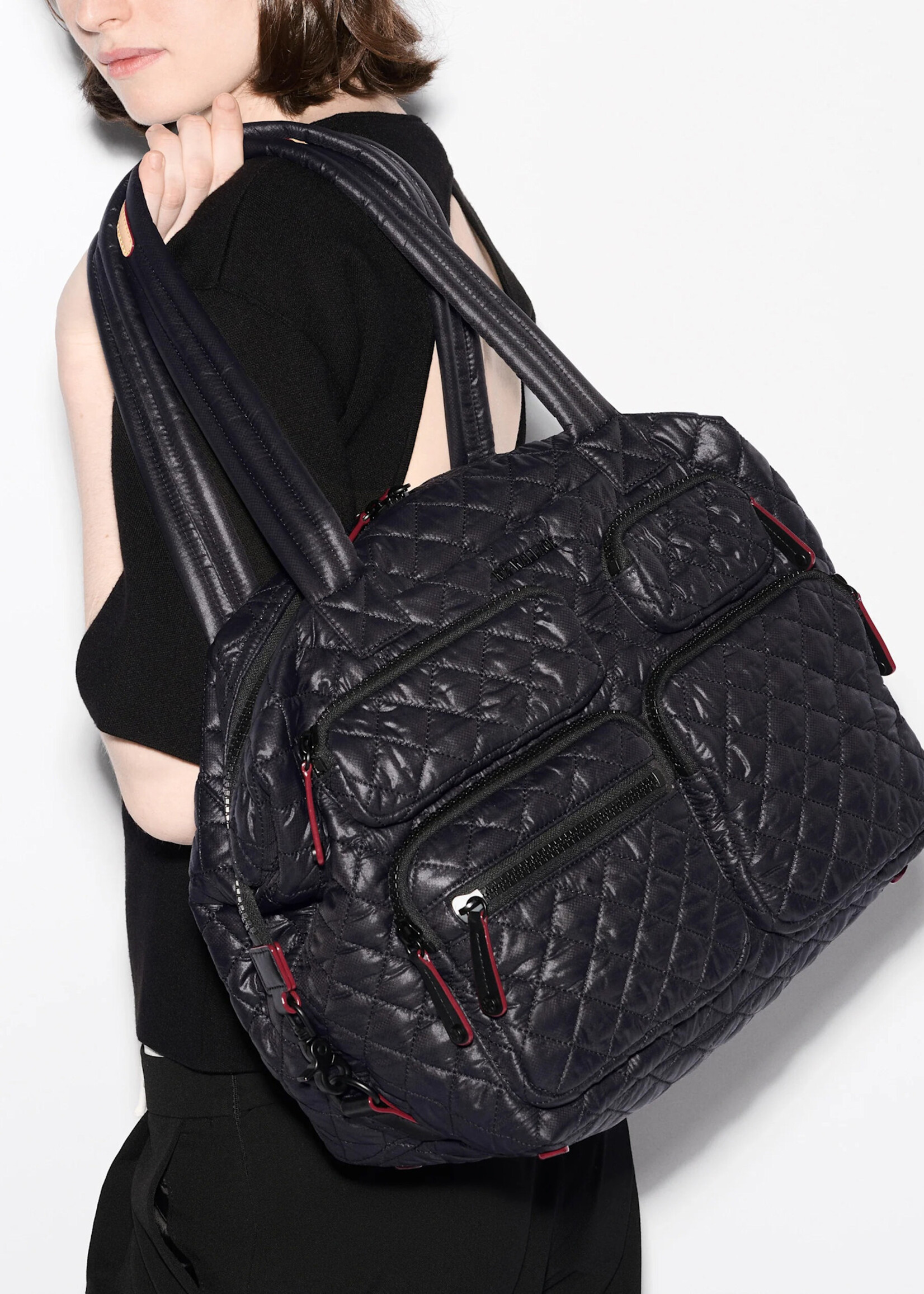 MZ Wallace Large Sutton Travel Deluxe Black