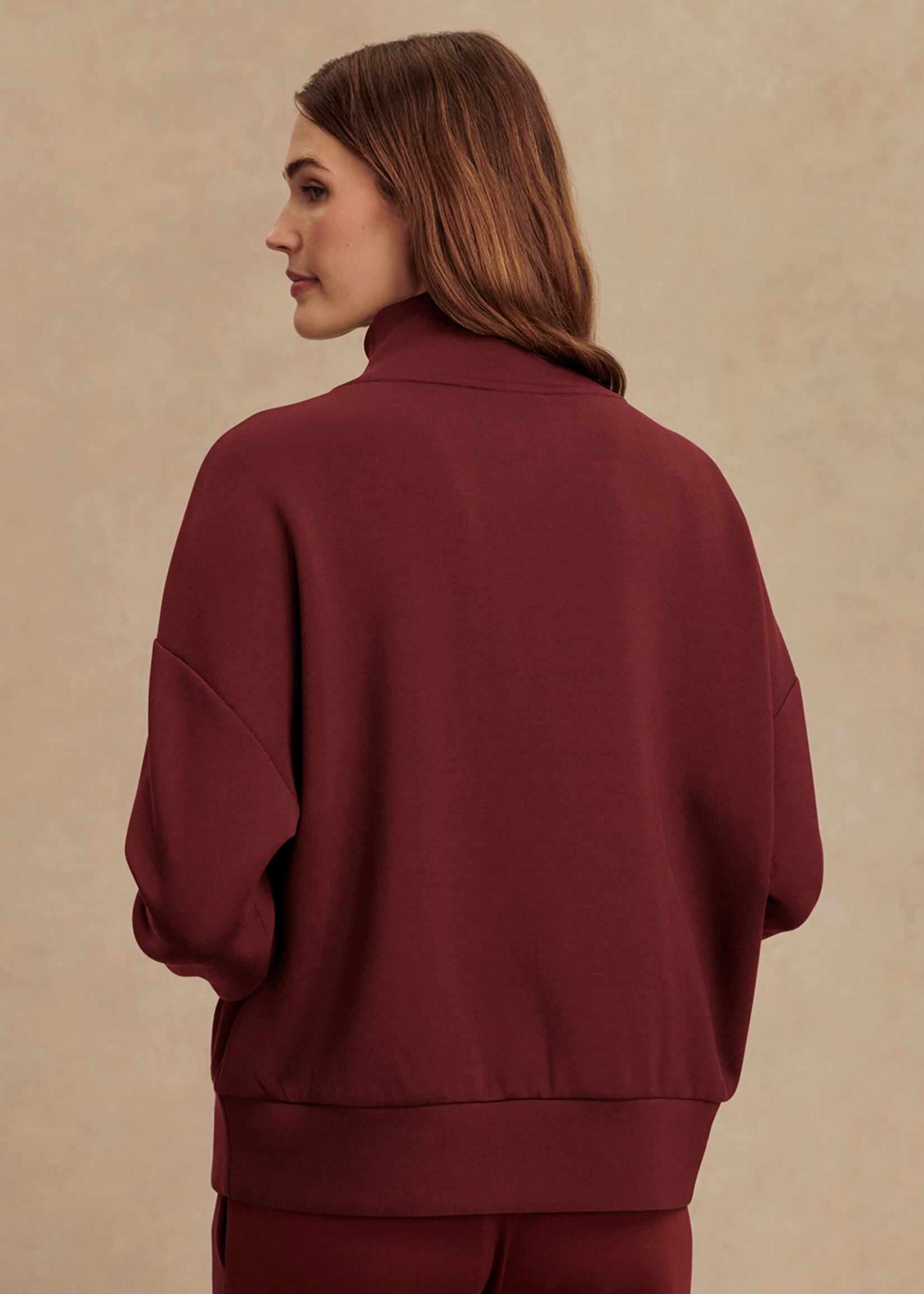 Varley Hawley Half Zip Sweat New Maroon