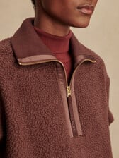 Roselle Half Zip Fleece Deep Mahogany - Hustle & Heart
