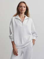 Varley Hawley Half Zip Sweat White