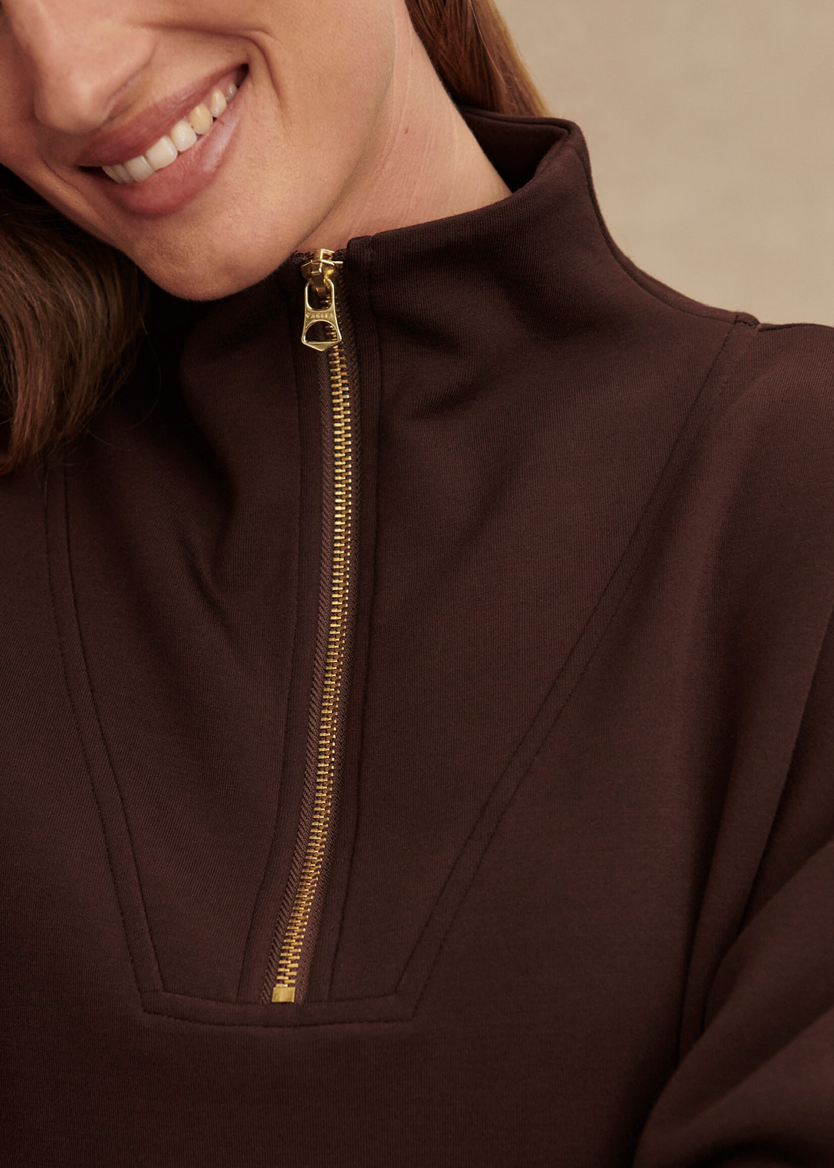 Varley Hawley Half Zip Sweat Coffee Bean