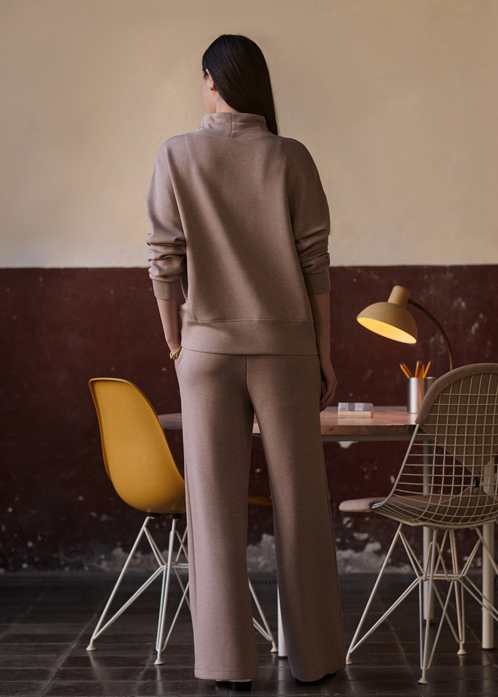 Varley Oakdale Sweat Taupe Marl