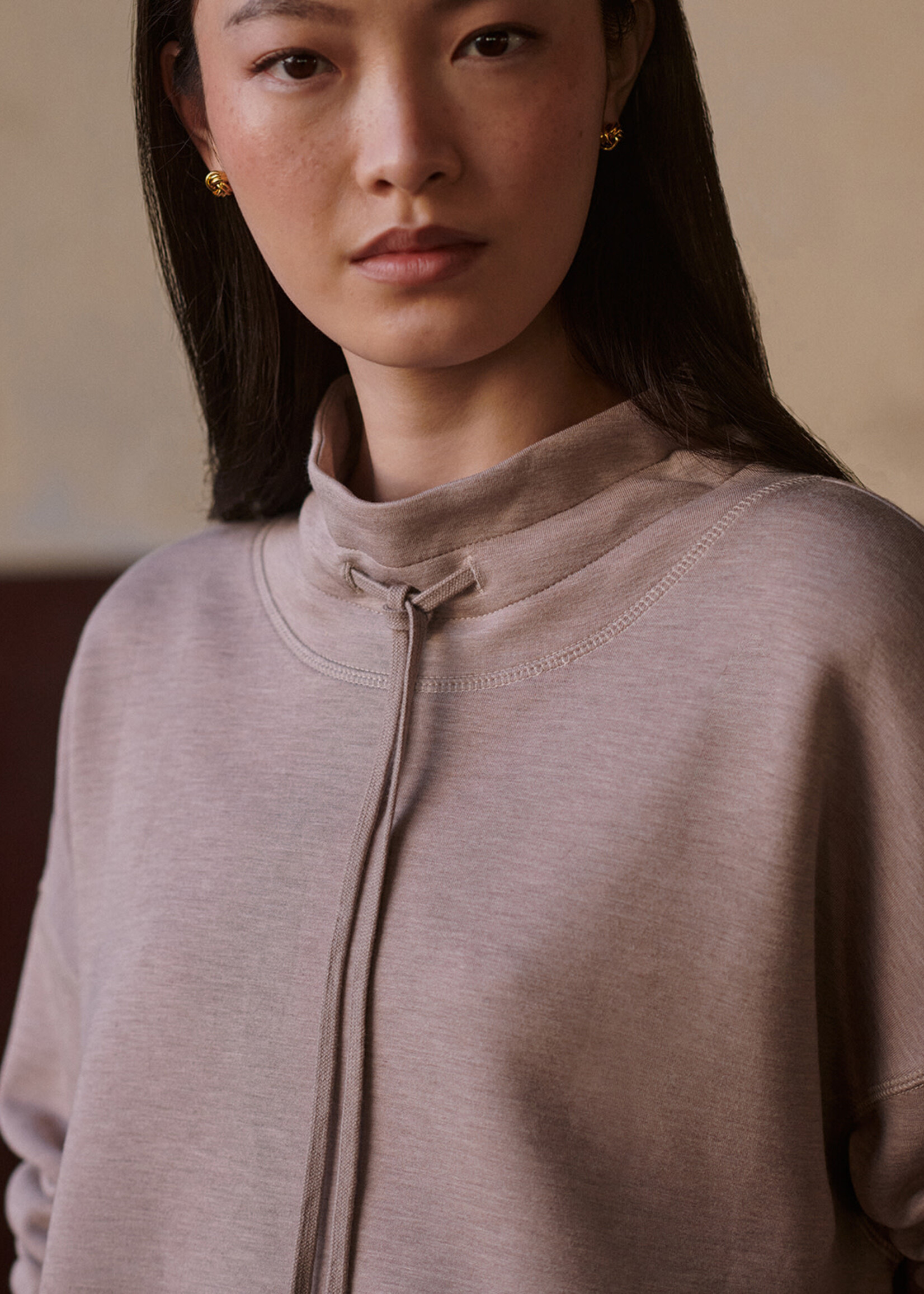 Varley Oakdale Sweat Taupe Marl