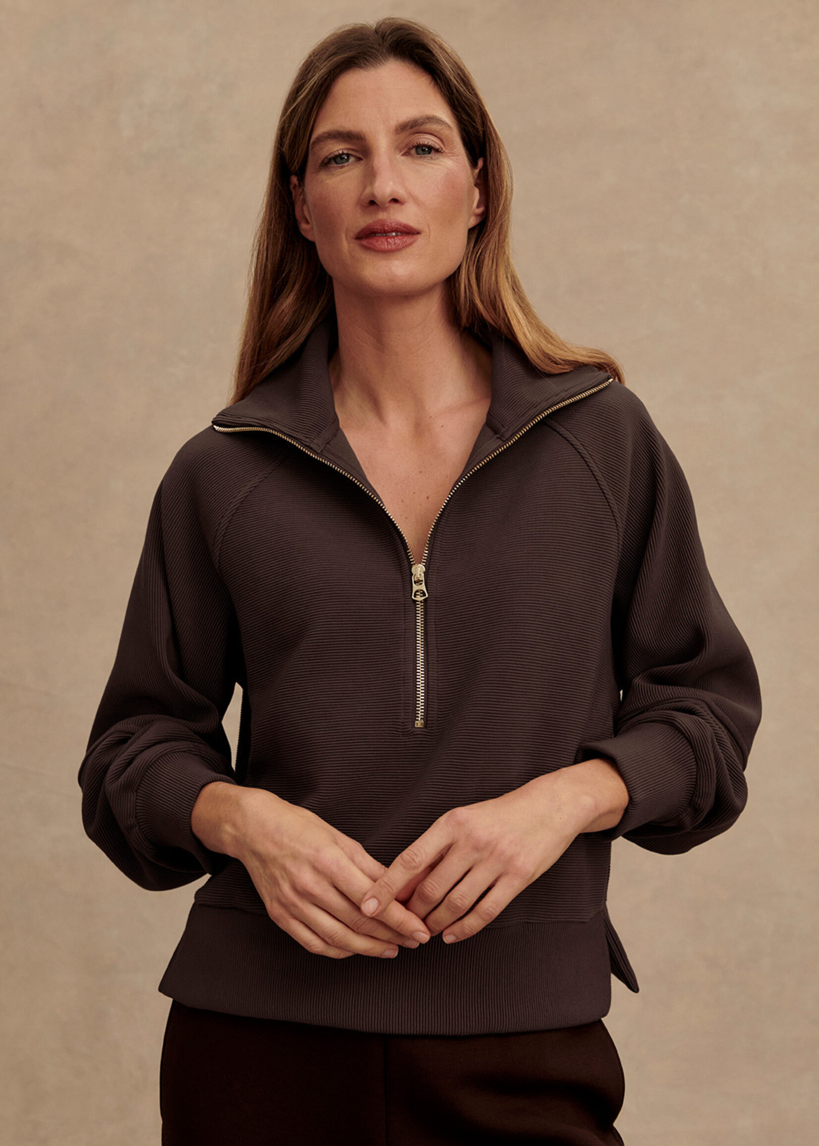 Varley Milano Half Sweat Coffee Bean