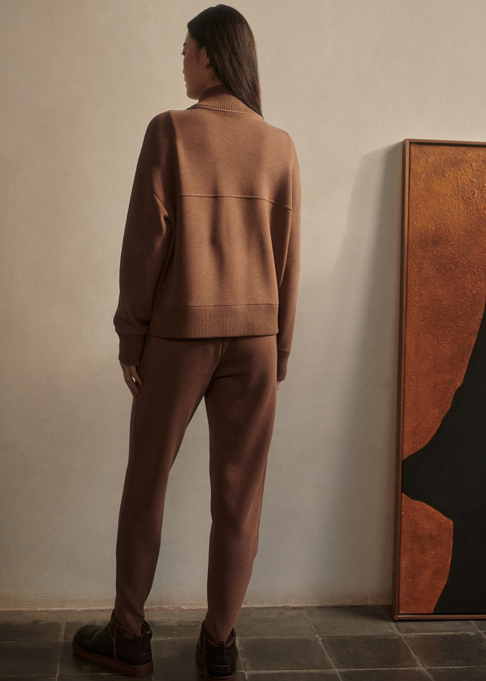 Varley Sabrina Button Through Golden Bronze Marl