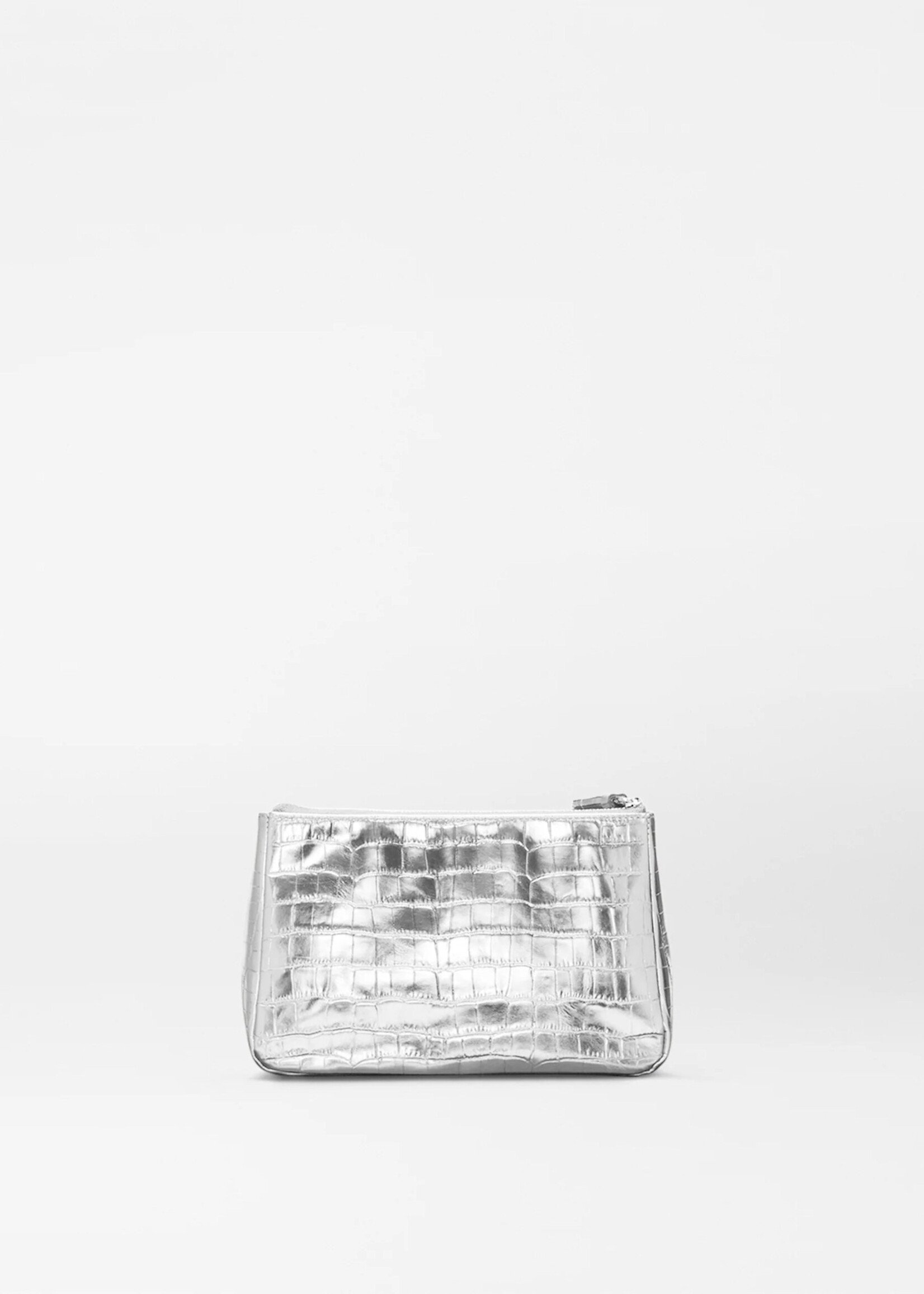 MZ Wallace Medium Luna Cosmetic Silver Croc Effect