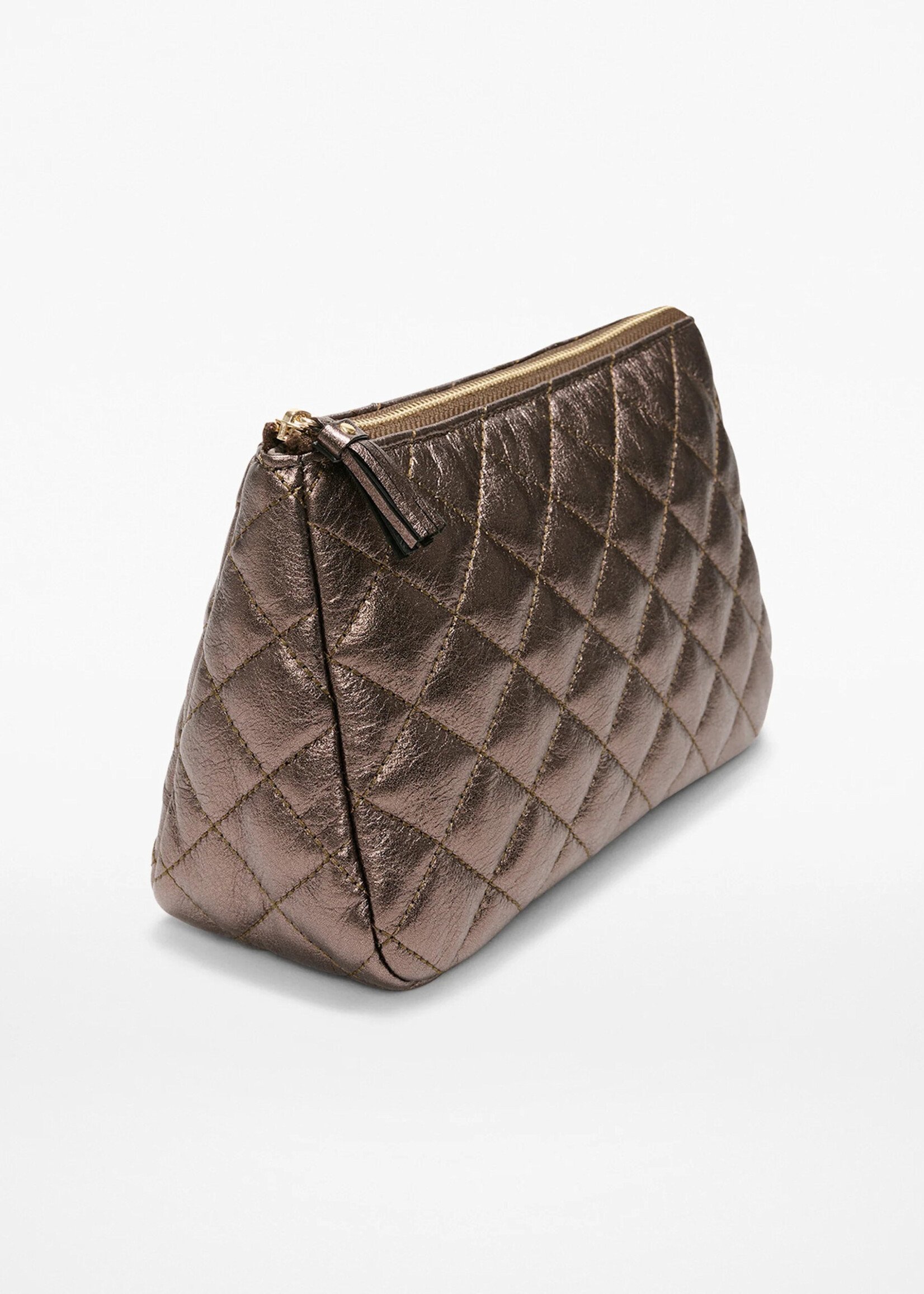 MZ Wallace Medium Luna Cosmetic Espresso Metallic Leather