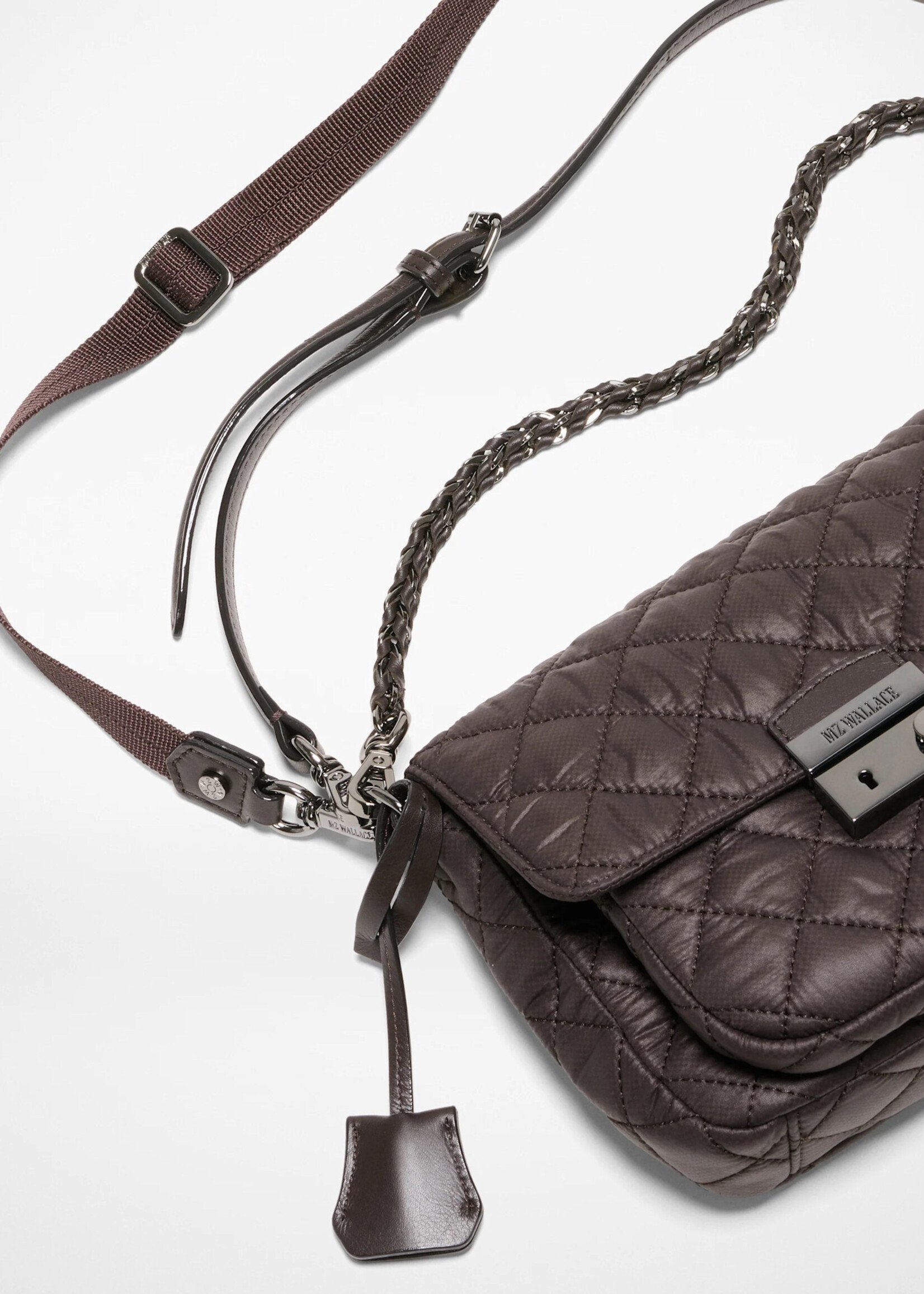 MZ Wallace Small Crosby Lock Crossbody Espresso