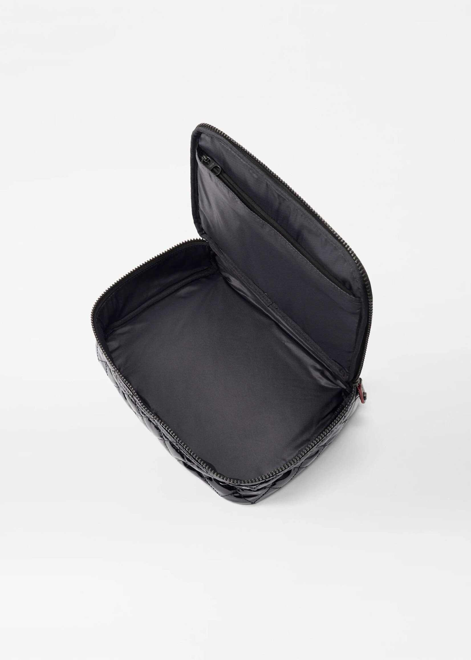 MZ Wallace Zip Round Cosmetic Black Lacquer