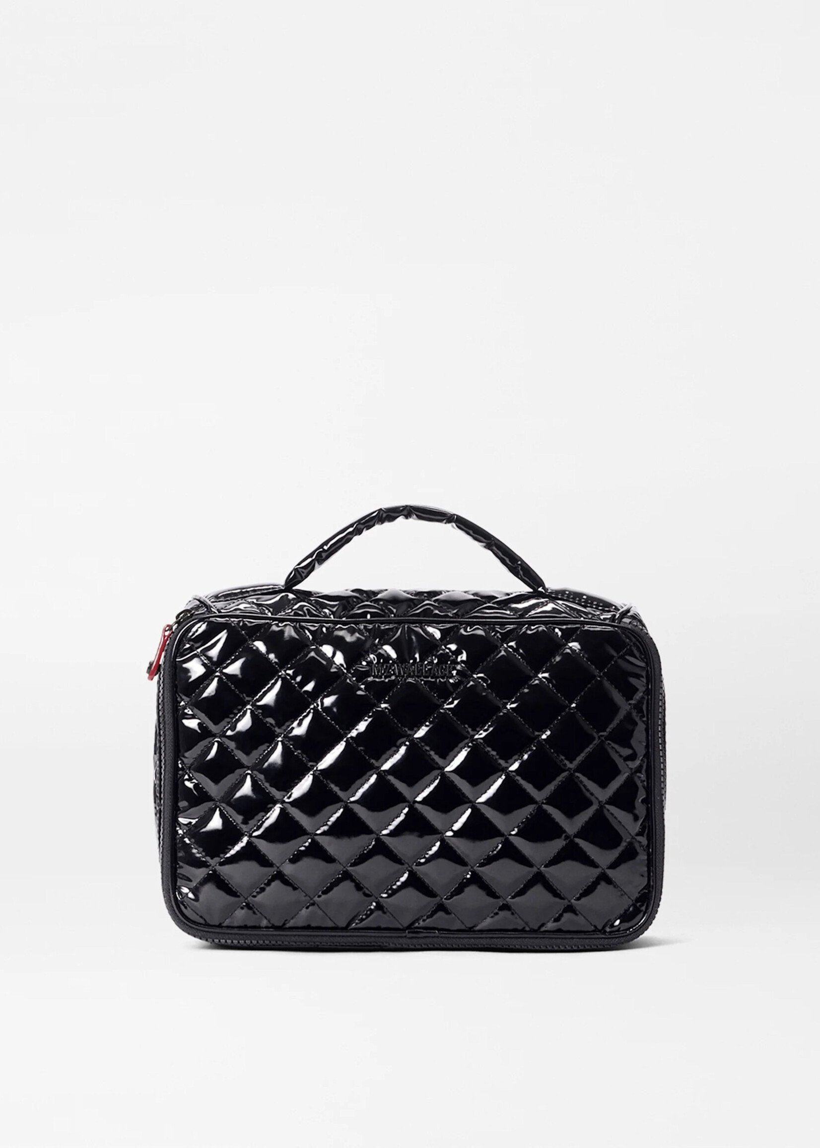 MZ Wallace Zip Round Cosmetic Black Lacquer